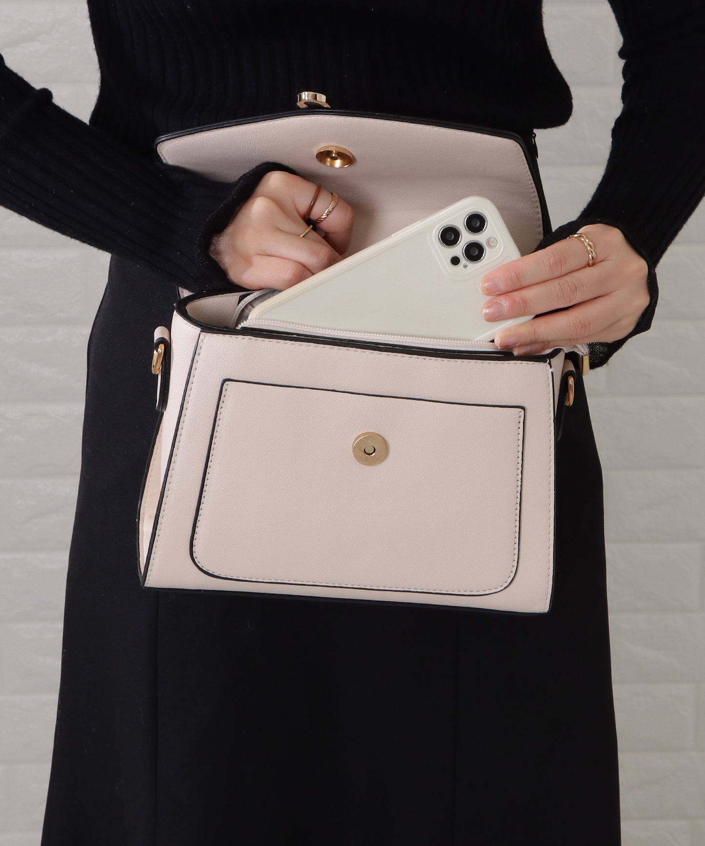 フラップハンドル2wayバッグ