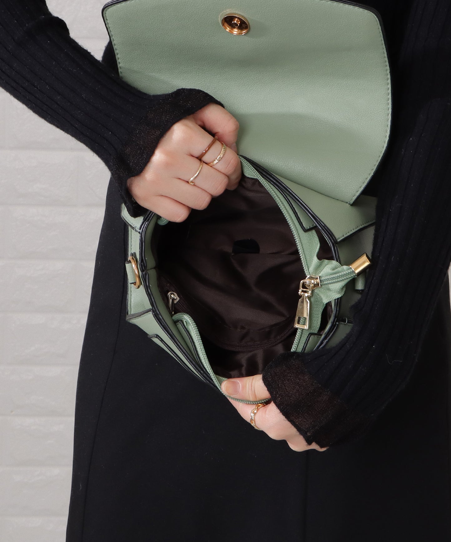 フラップハンドル2wayバッグ