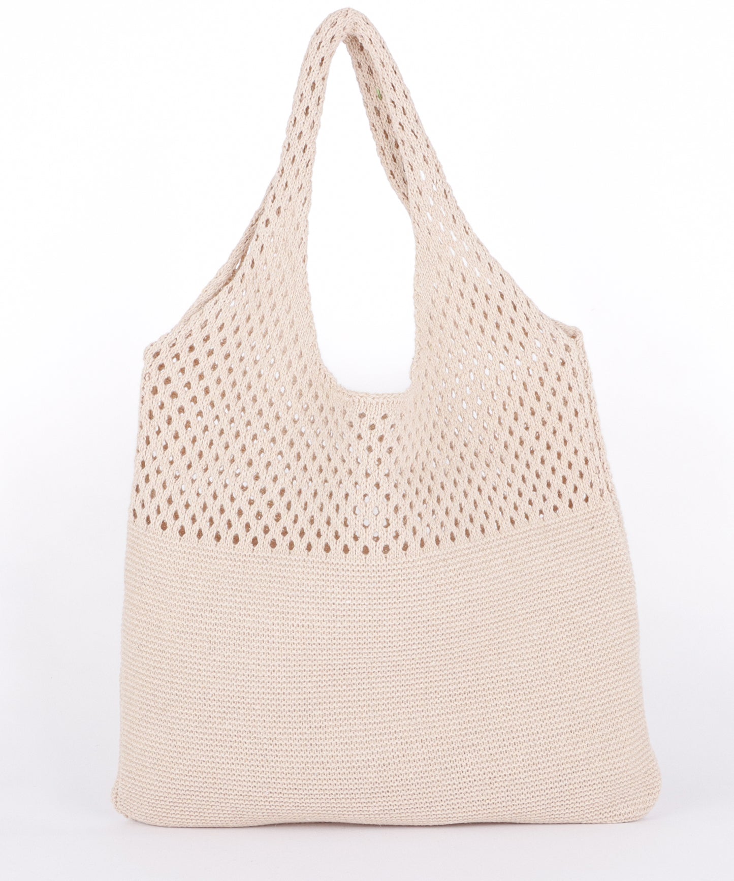 大容量 透かし編みニットトートバッグ