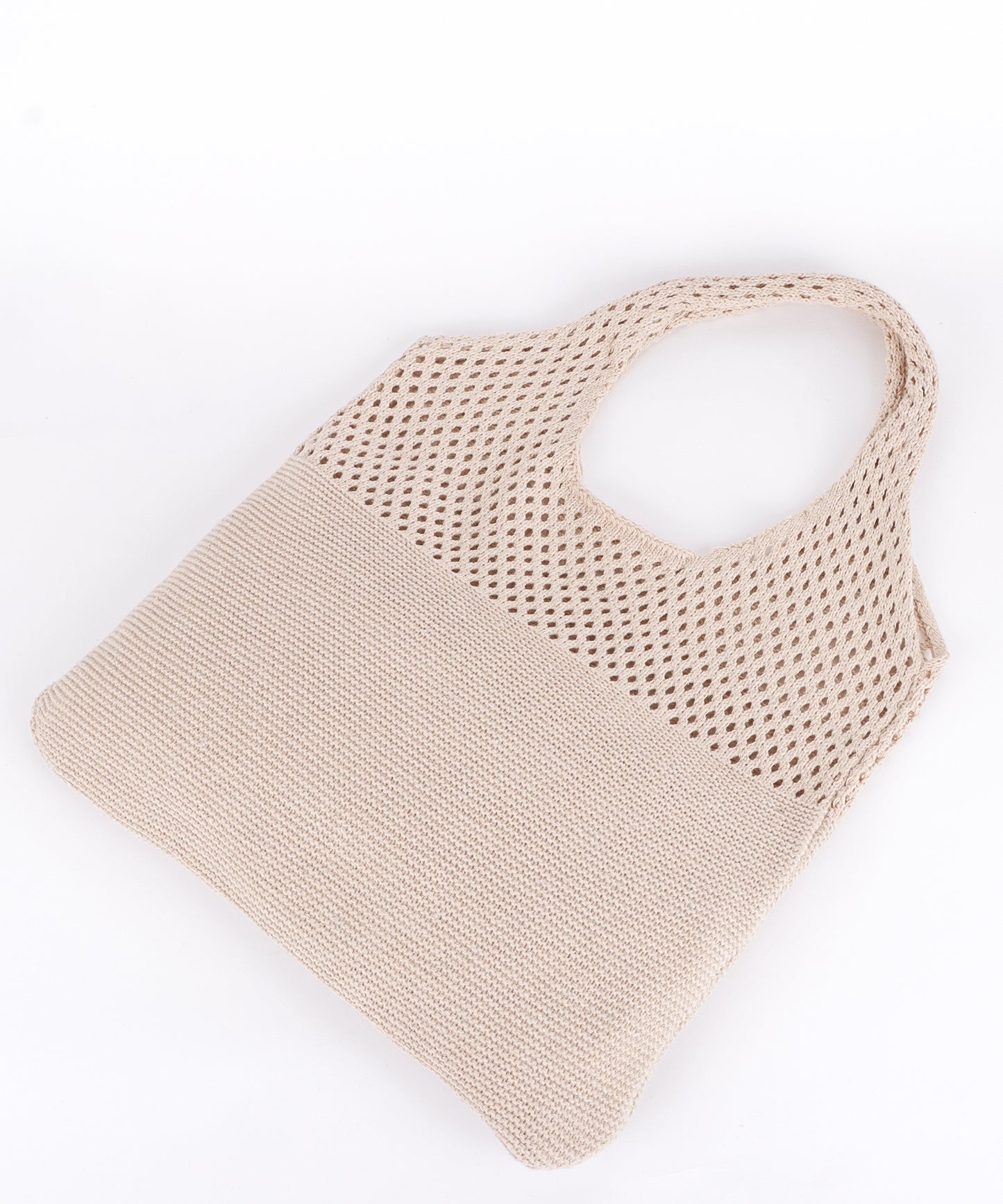 大容量 透かし編みニットトートバッグ