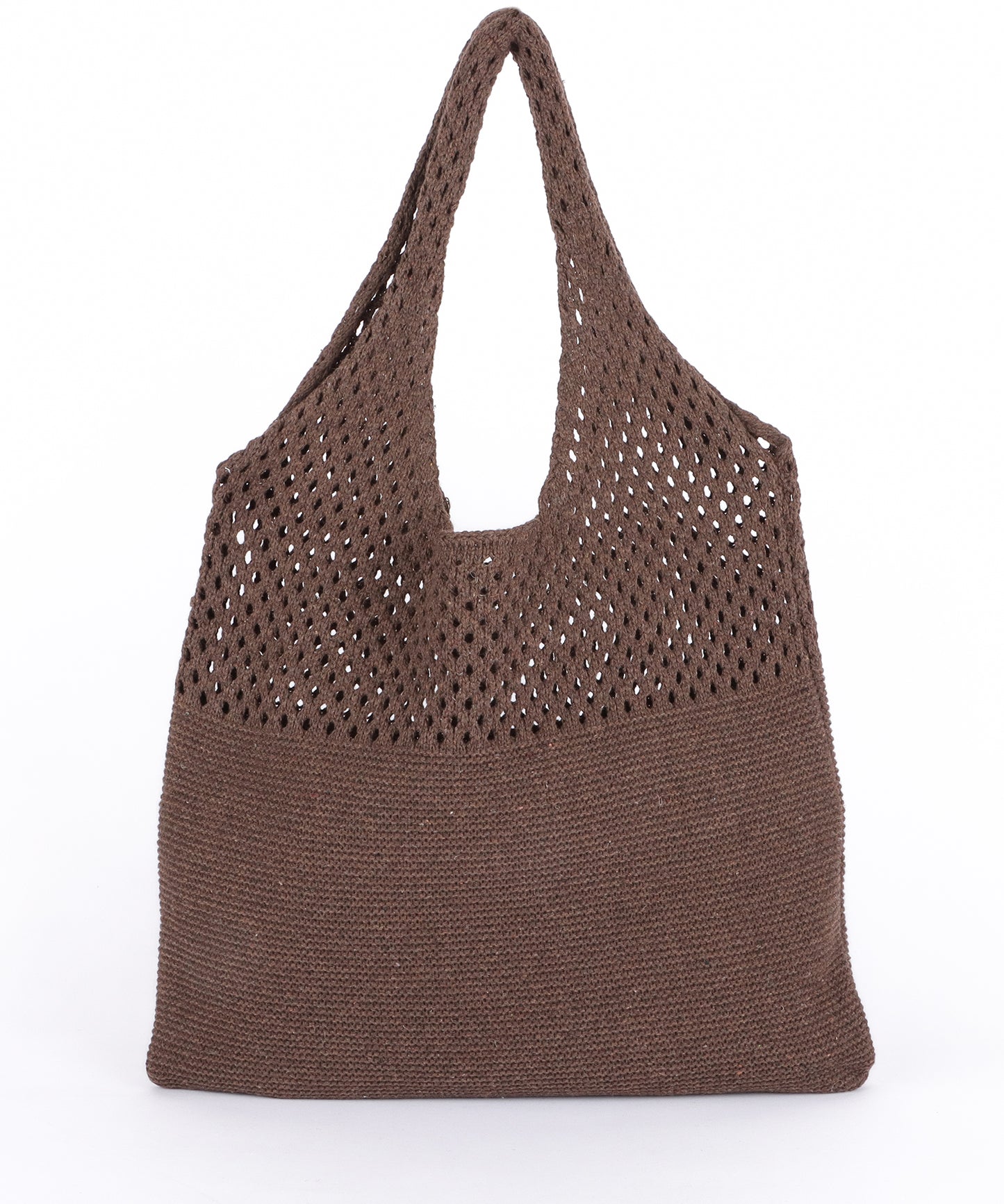 大容量 透かし編みニットトートバッグ