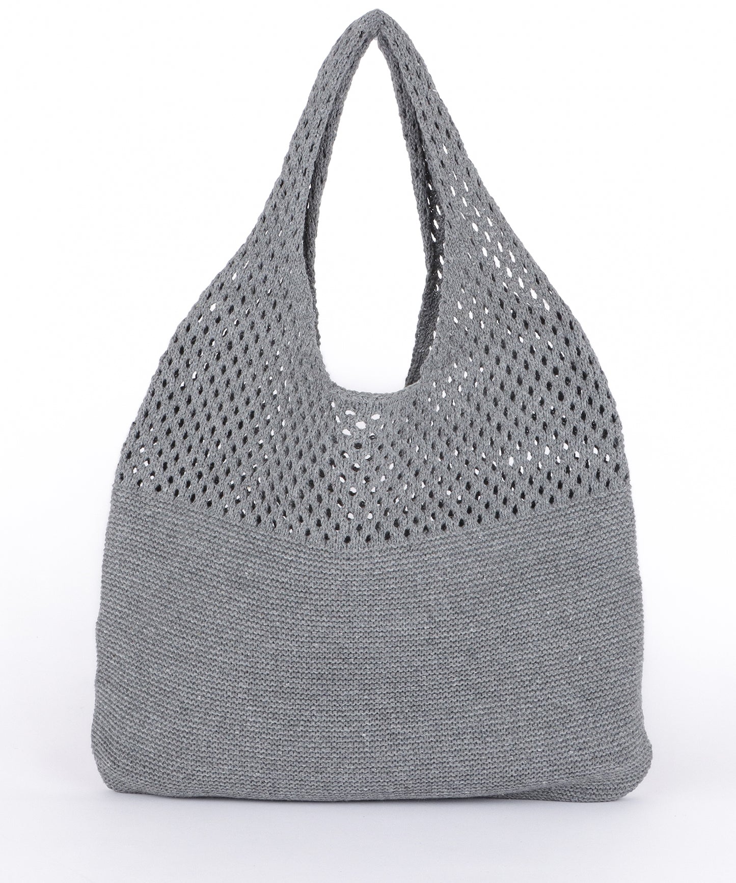 大容量 透かし編みニットトートバッグ
