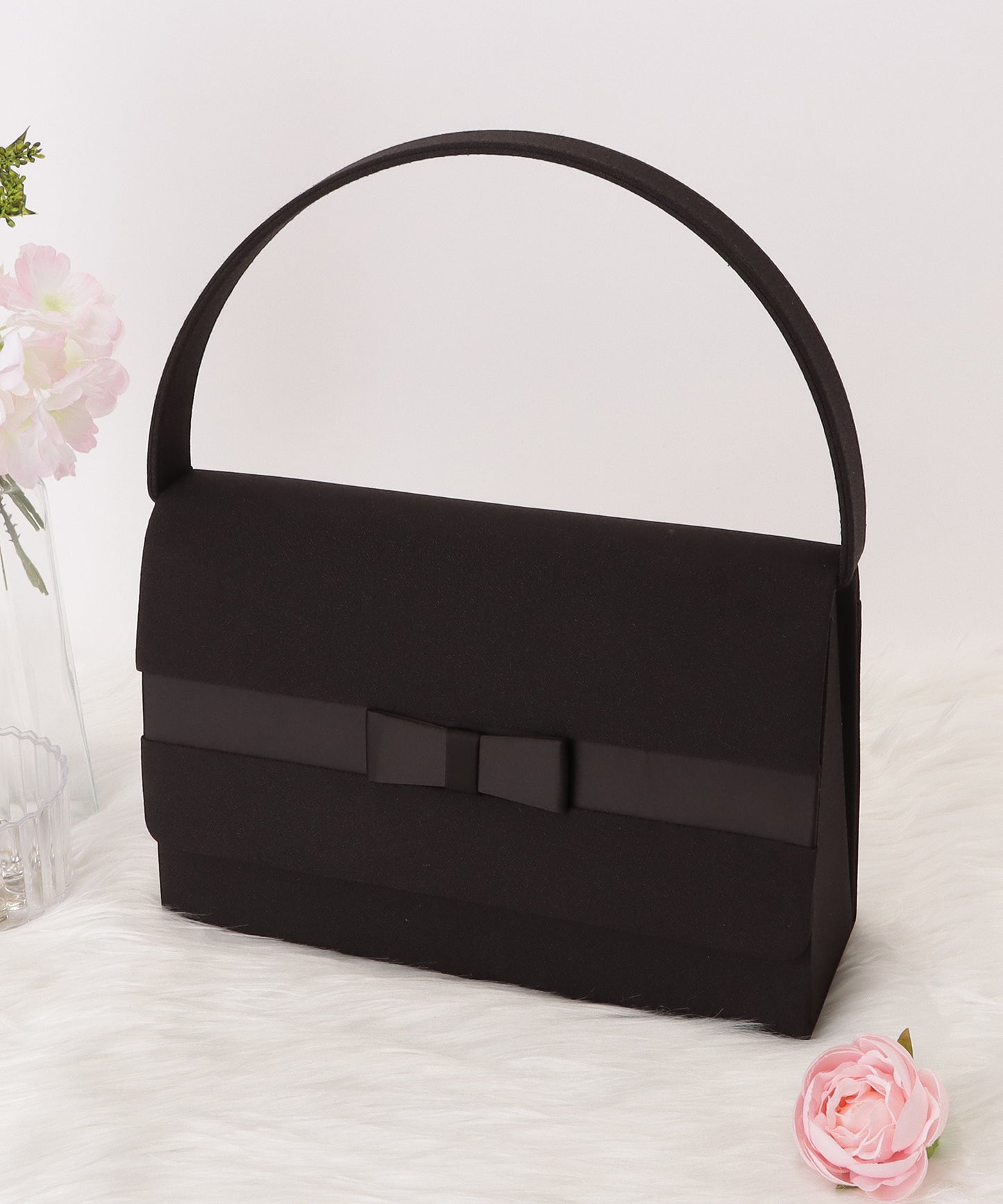 リボンブラックフォーマルバッグ