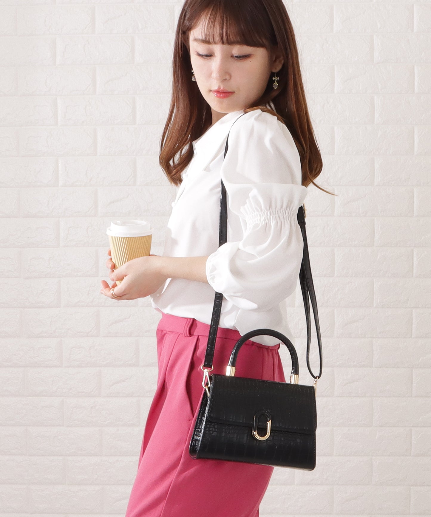 クロコダイル柄2WAYショルダーバッグ