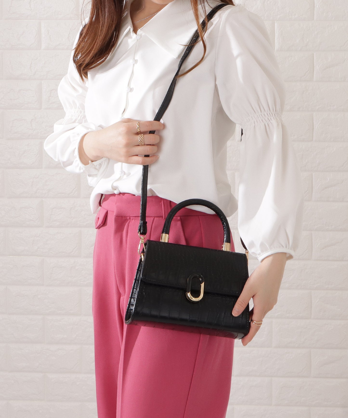 クロコダイル柄2WAYショルダーバッグ