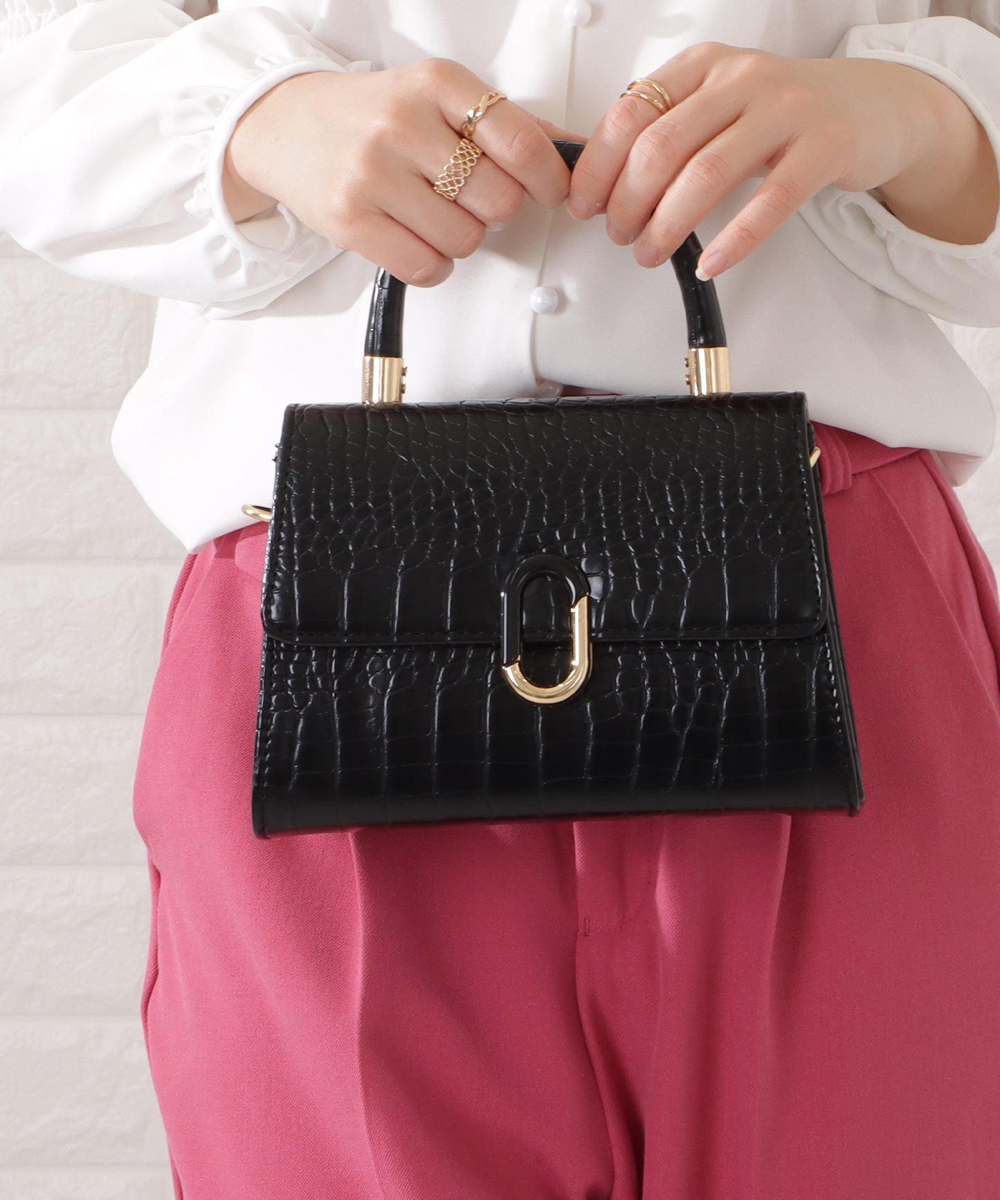 クロコダイル柄2WAYショルダーバッグ