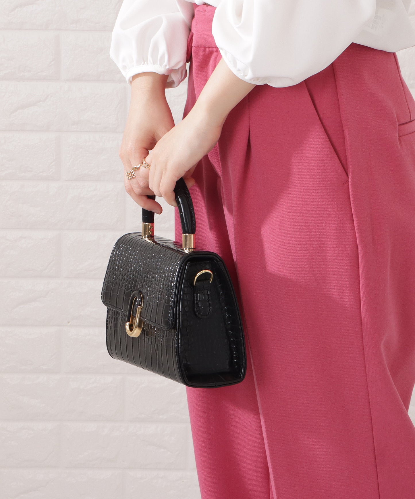 クロコダイル柄2WAYショルダーバッグ