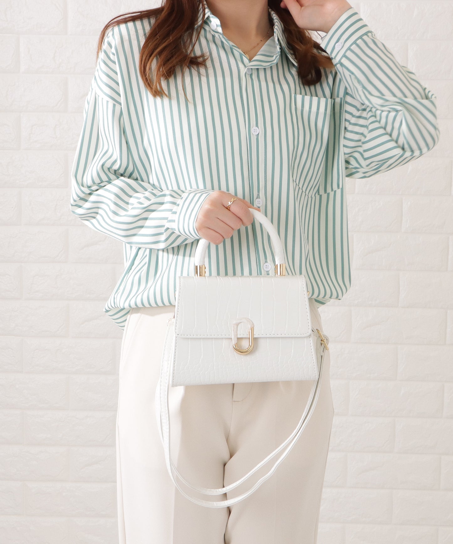 クロコダイル柄2WAYショルダーバッグ