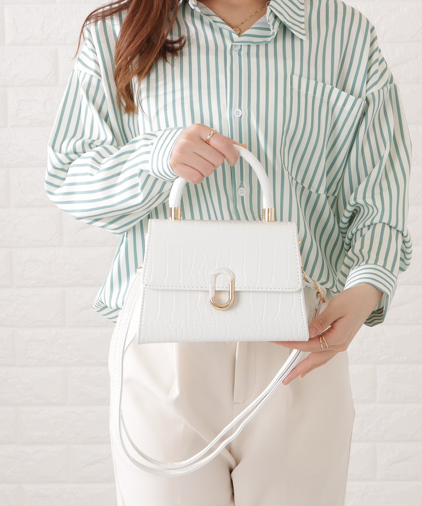 クロコダイル柄2WAYショルダーバッグ