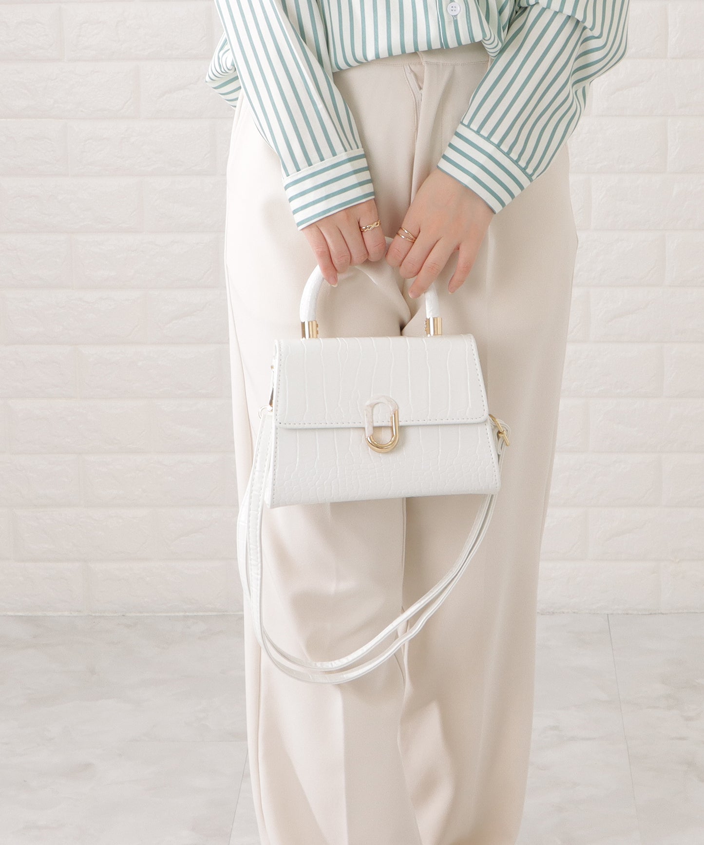 クロコダイル柄2WAYショルダーバッグ