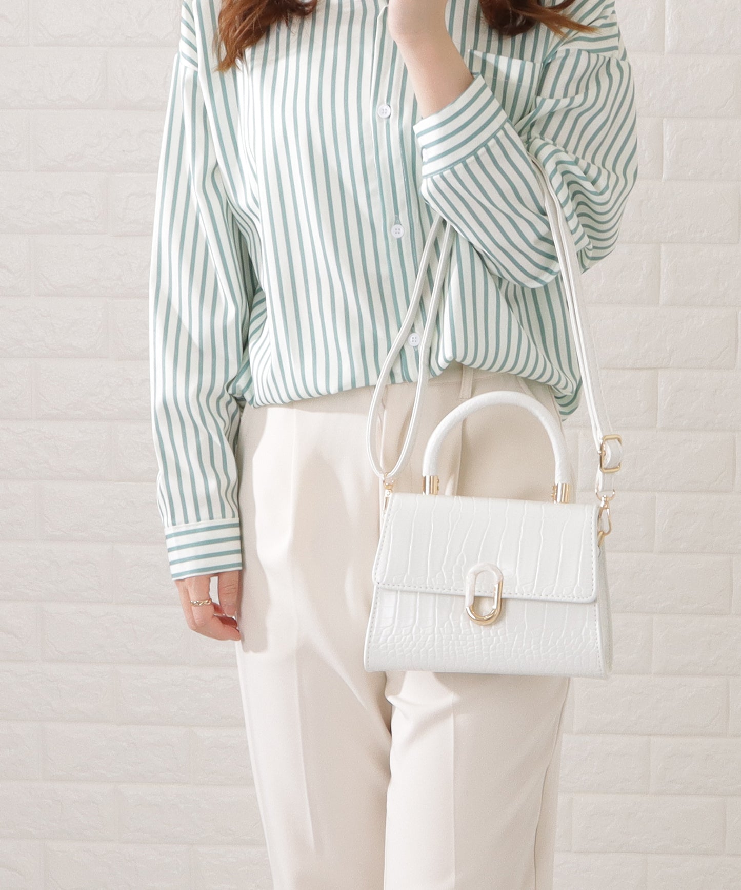 クロコダイル柄2WAYショルダーバッグ