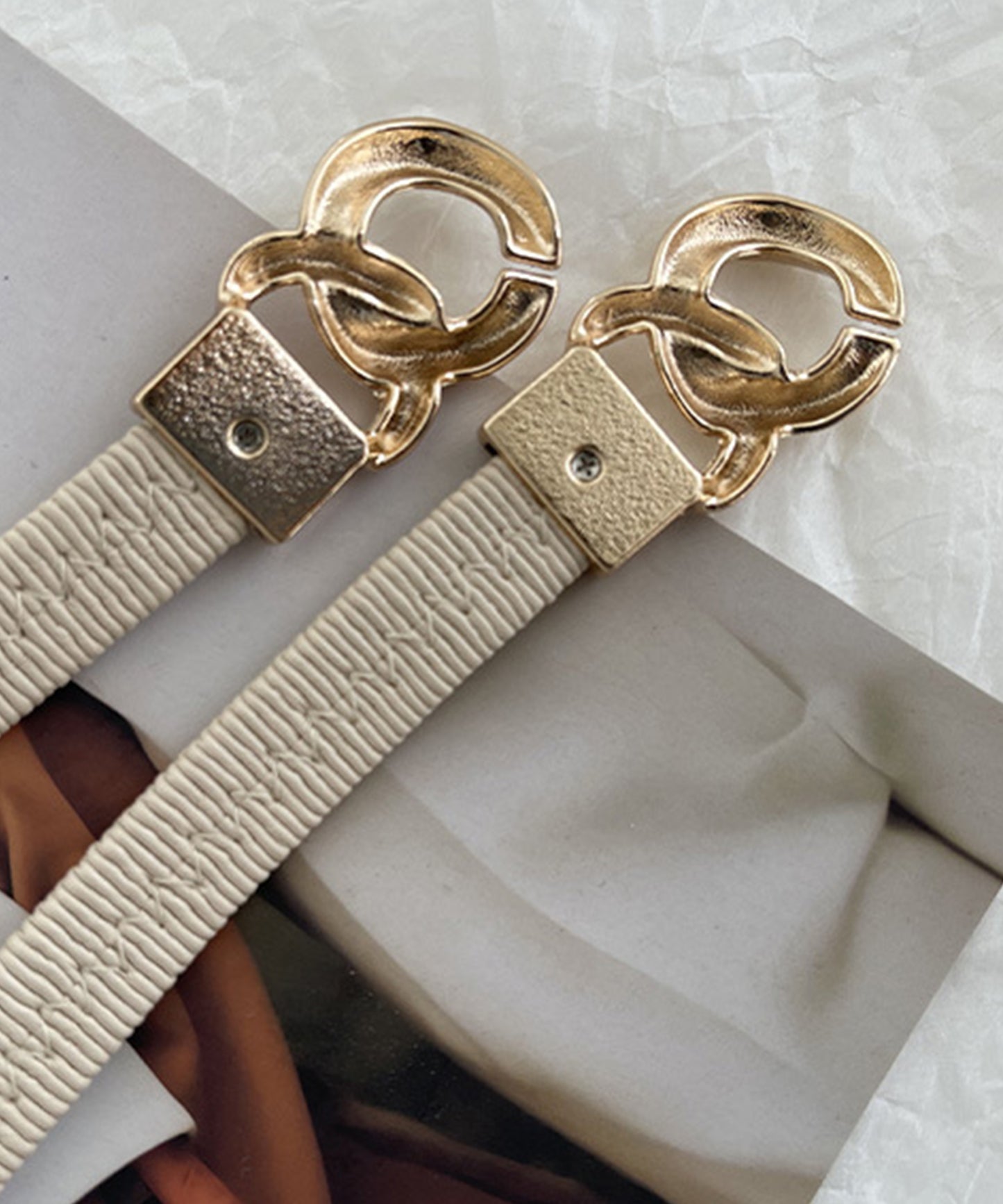 チェーン バックル スリム ゴム ベルト