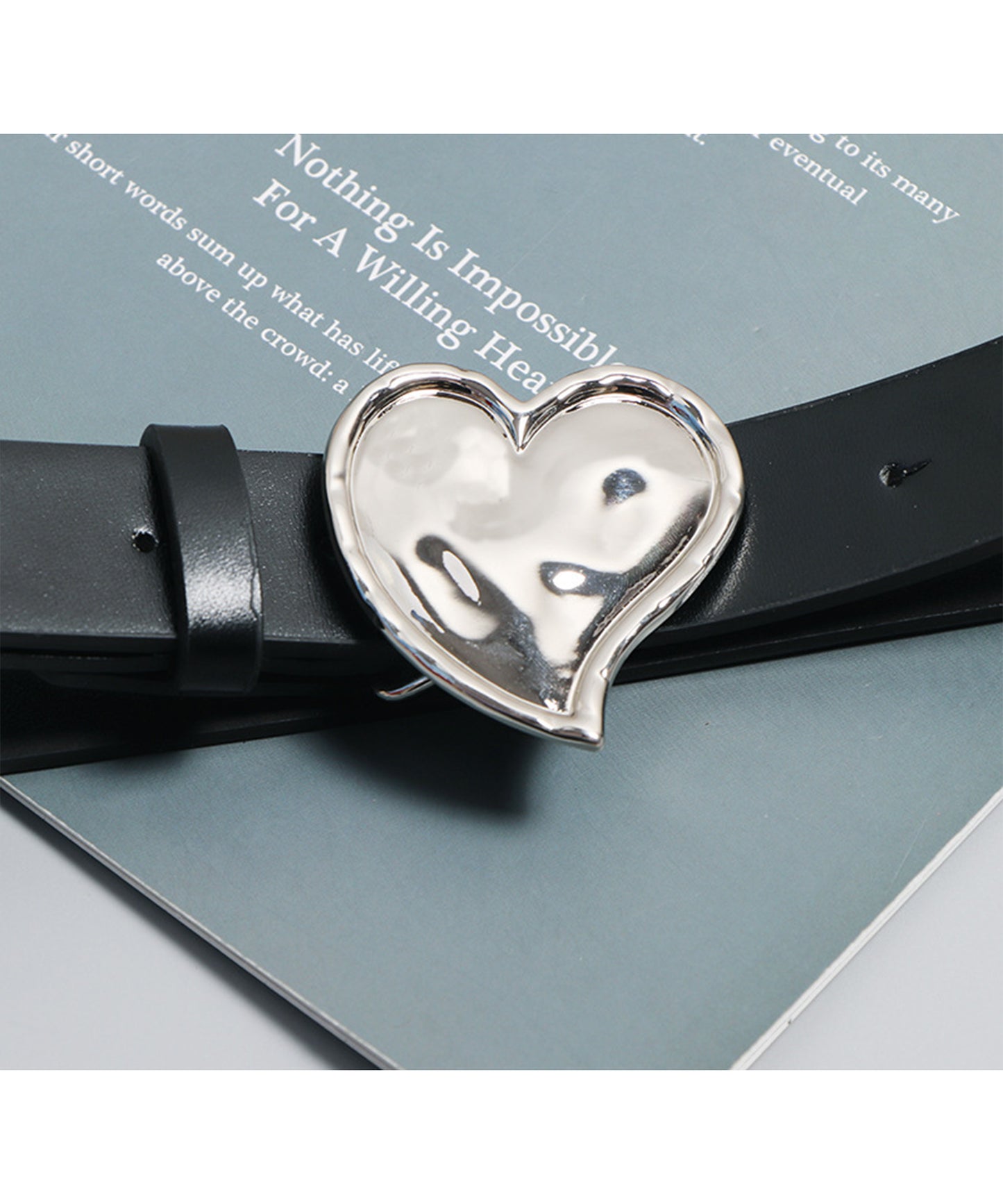 レザー調 ハート モチーフ バックル ベルト