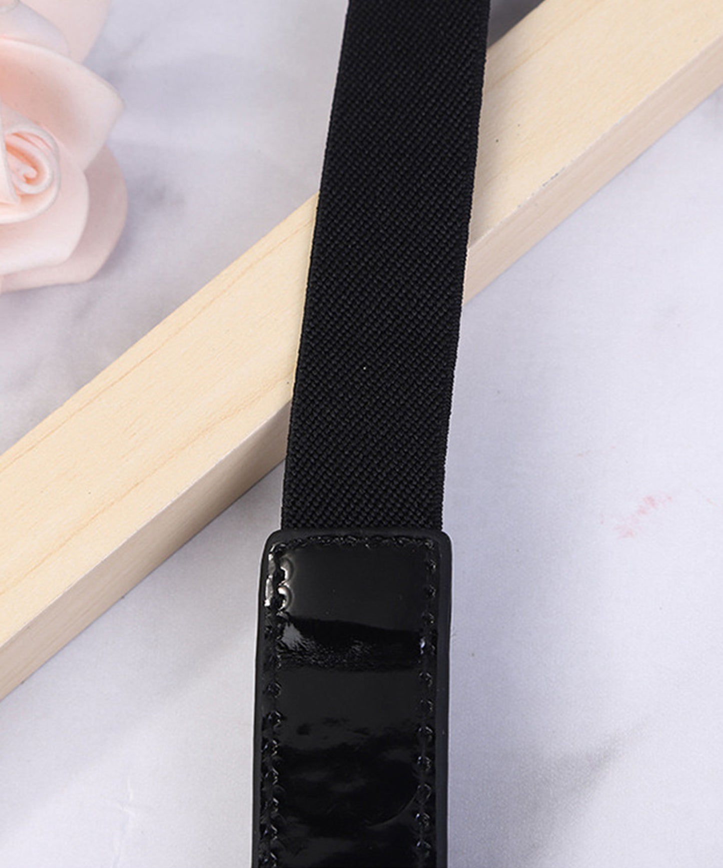 リボン バックル 配色 ゴム ベルト