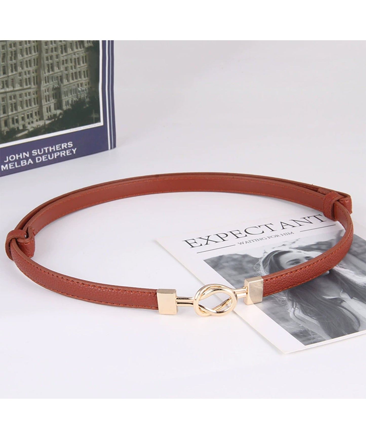 レザー調 ループ バックル スリム ベルト