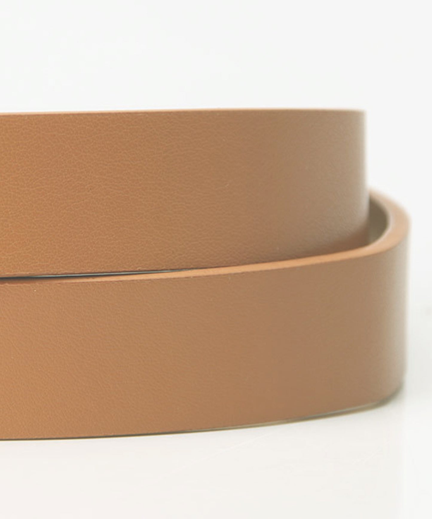 レザー調 スクエア バックル ノンホール ベルト