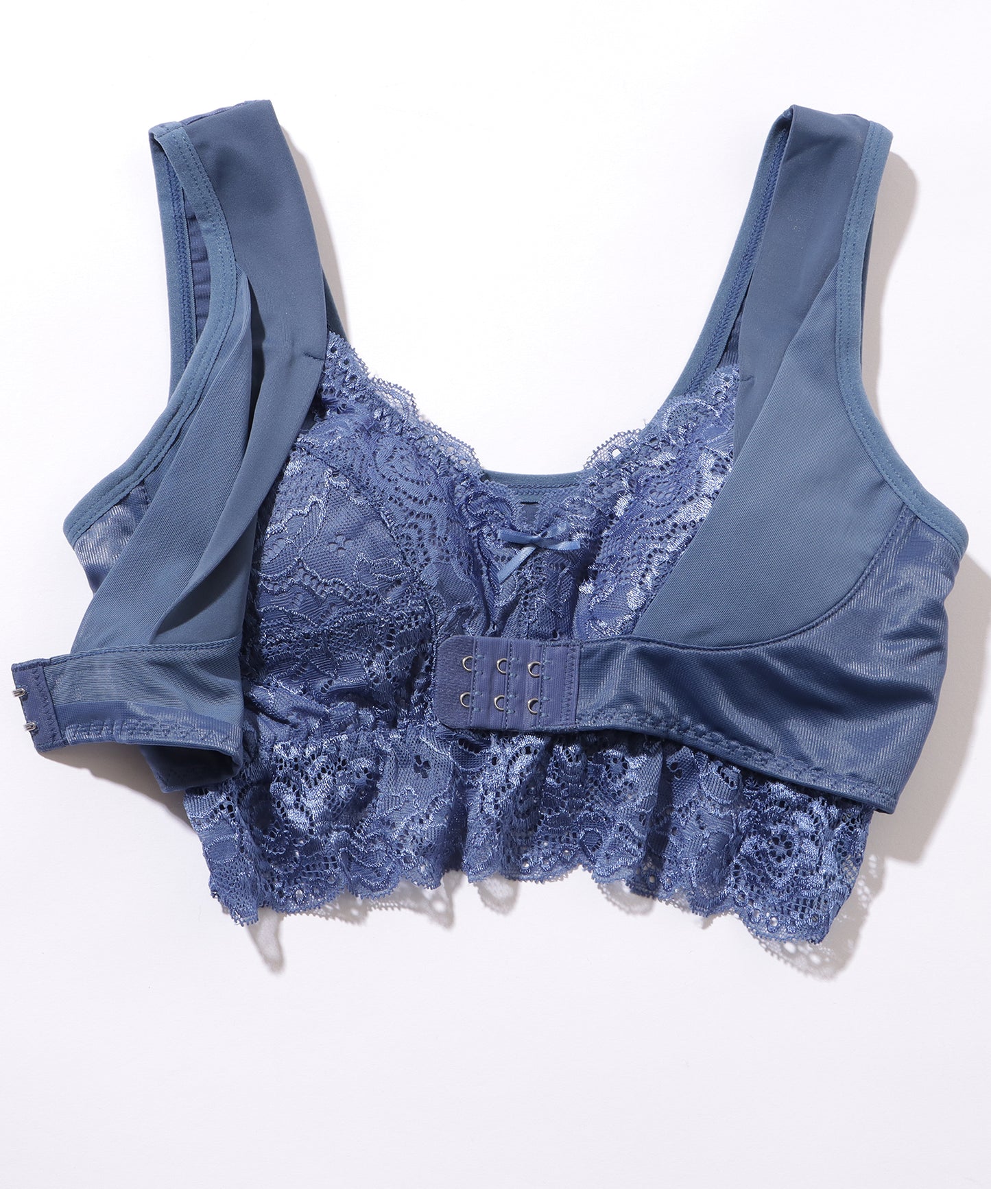 フロントホック リボン レース ノンワイヤー ブラジャー