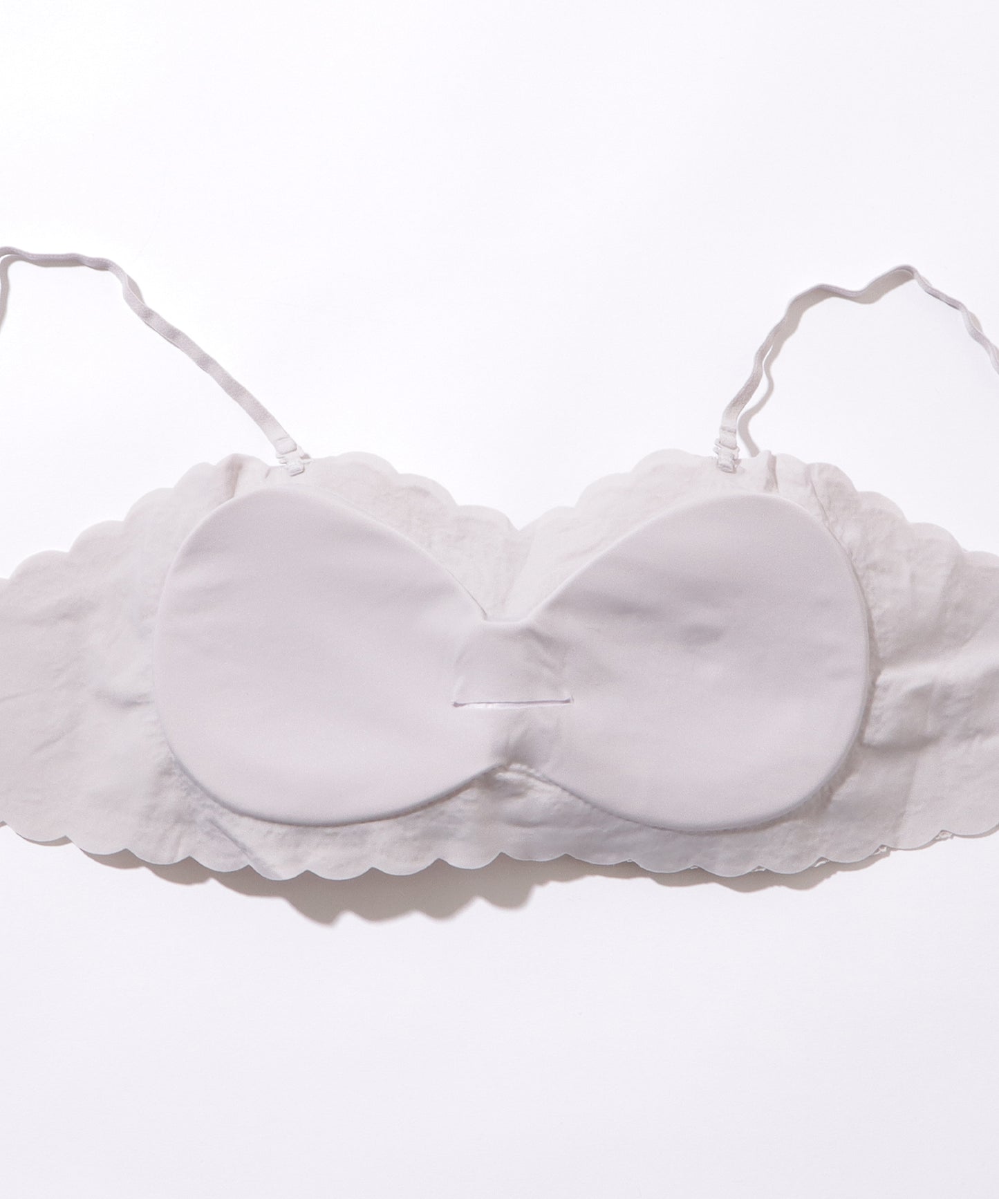 カップ付き 2WAY フラワー レース スカラップ チューブトップ