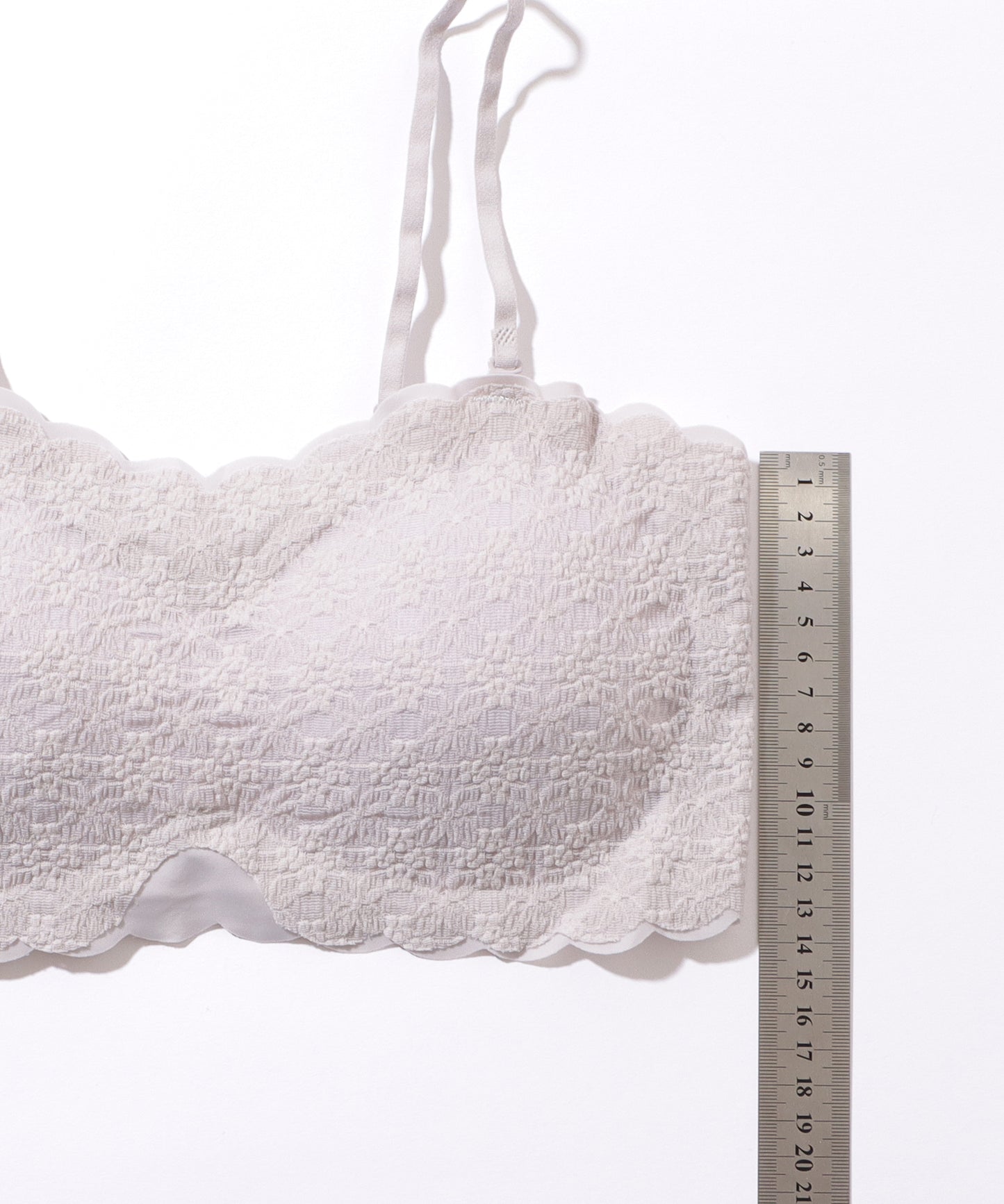 カップ付き 2WAY フラワー レース スカラップ チューブトップ