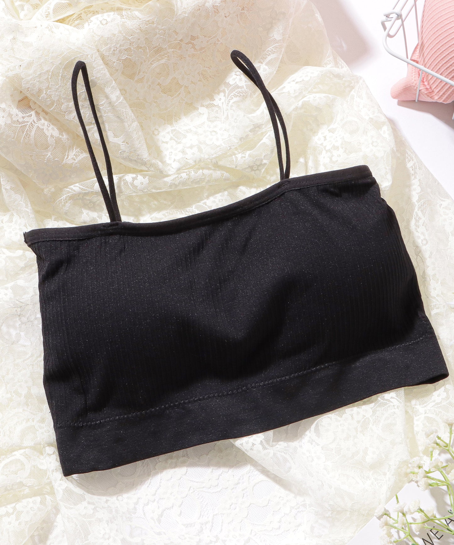 ベーシック カラー リブ ノンワイヤー ブラトップ