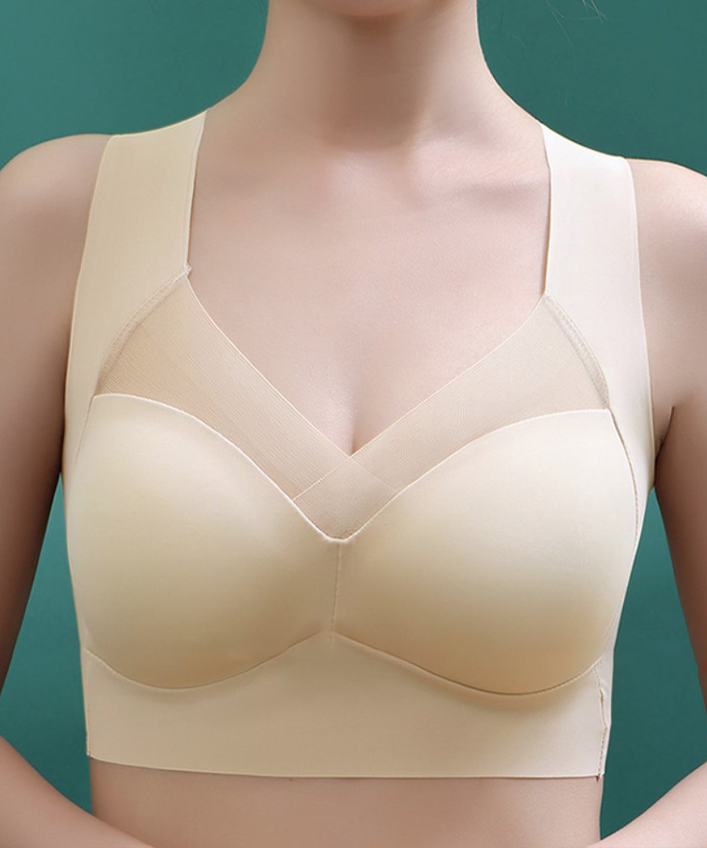 シアー ドッキング 美シルエット ノンワイヤー ハーフトップ