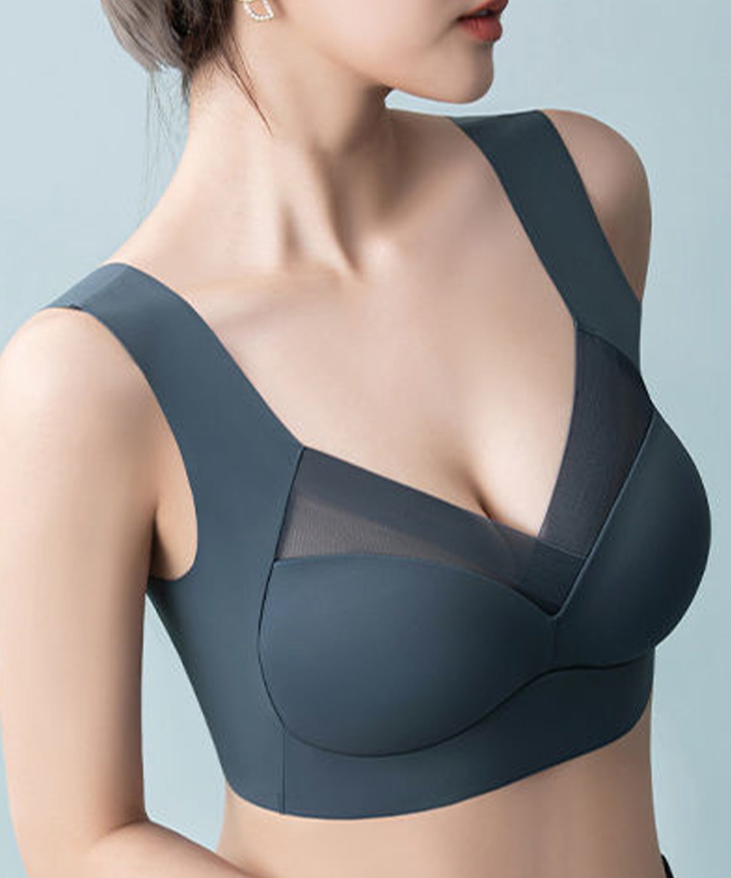 シアー ドッキング 美シルエット ノンワイヤー ハーフトップ