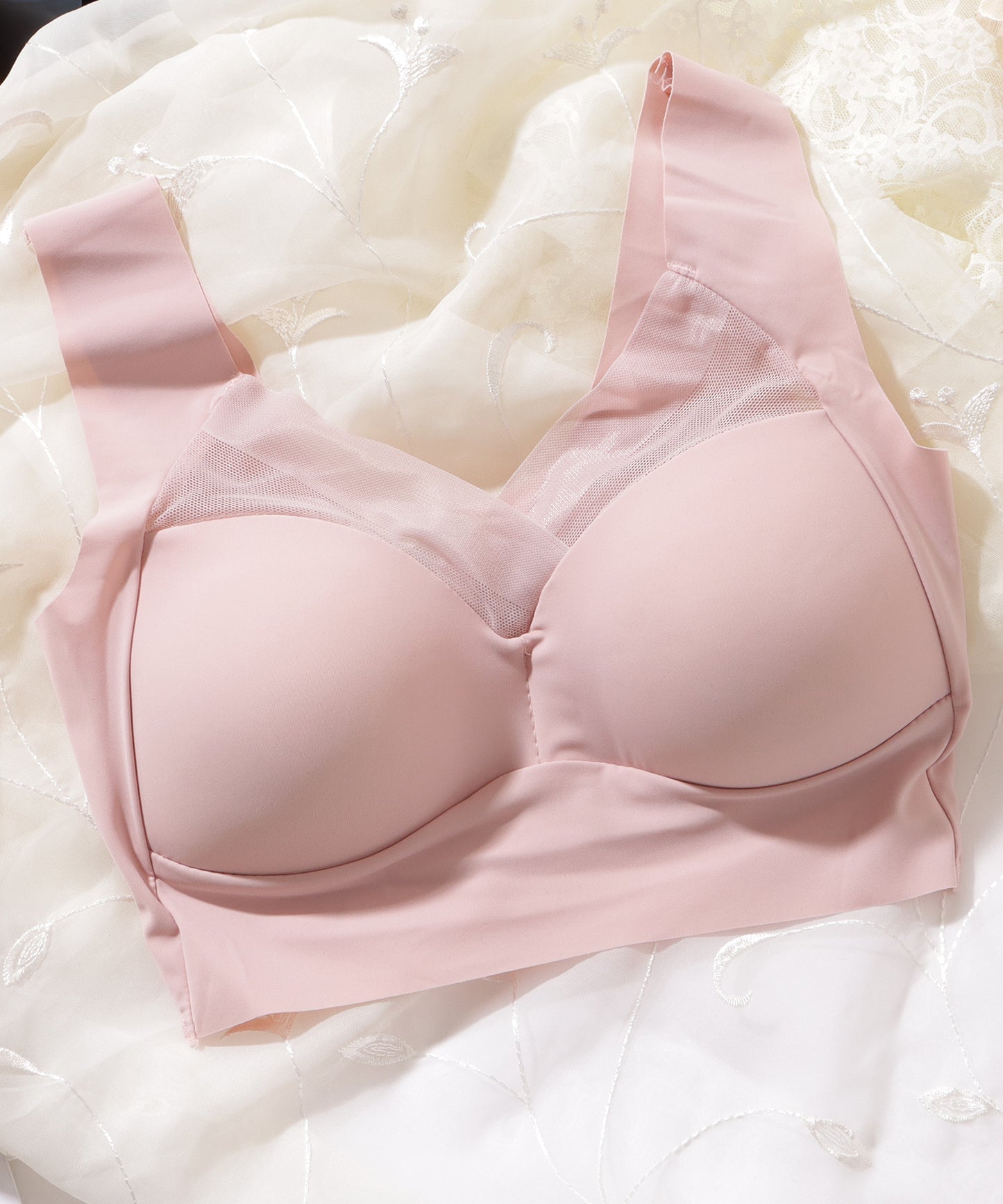 シアー ドッキング 美シルエット ノンワイヤー ハーフトップ