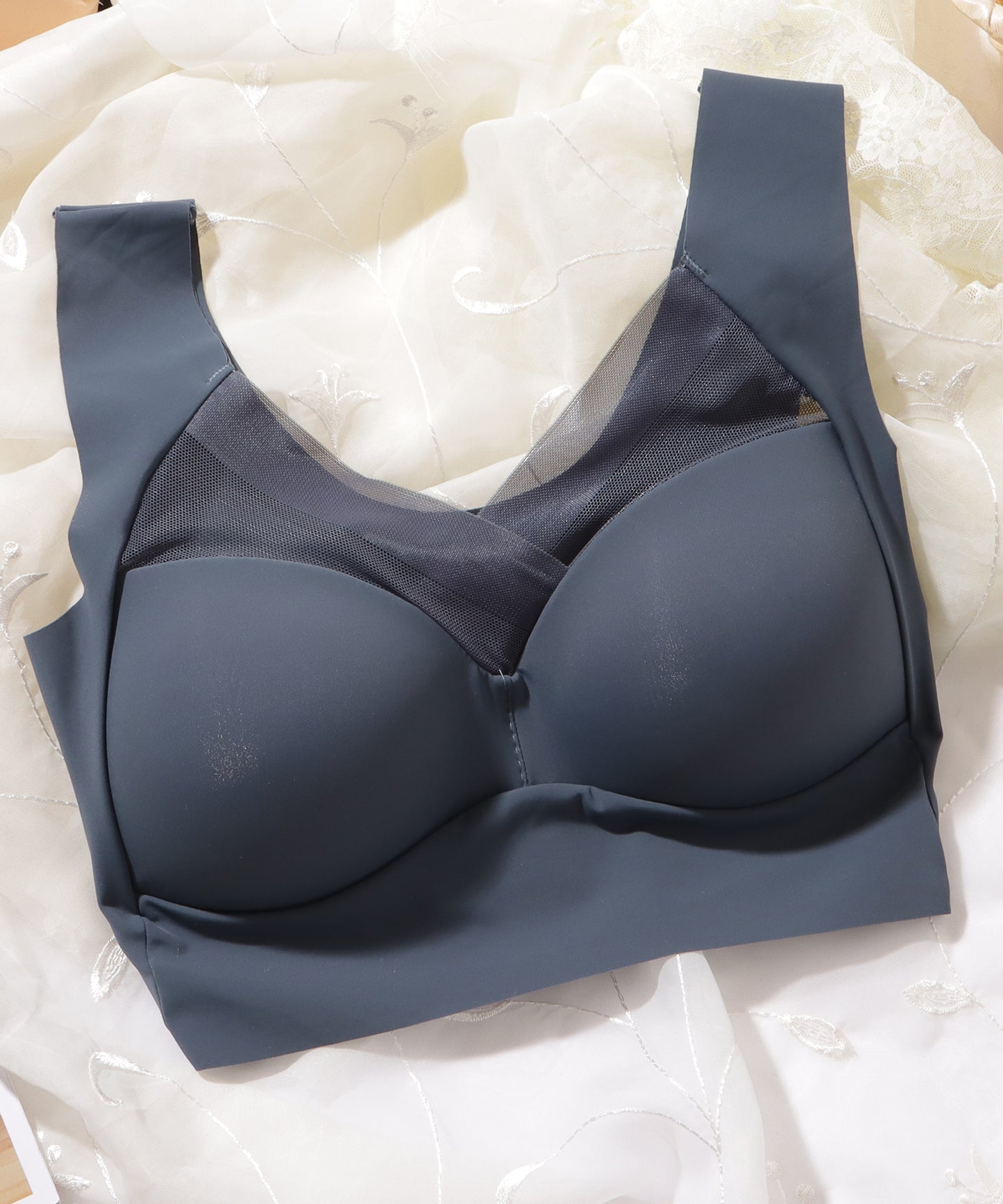 シアー ドッキング 美シルエット ノンワイヤー ハーフトップ