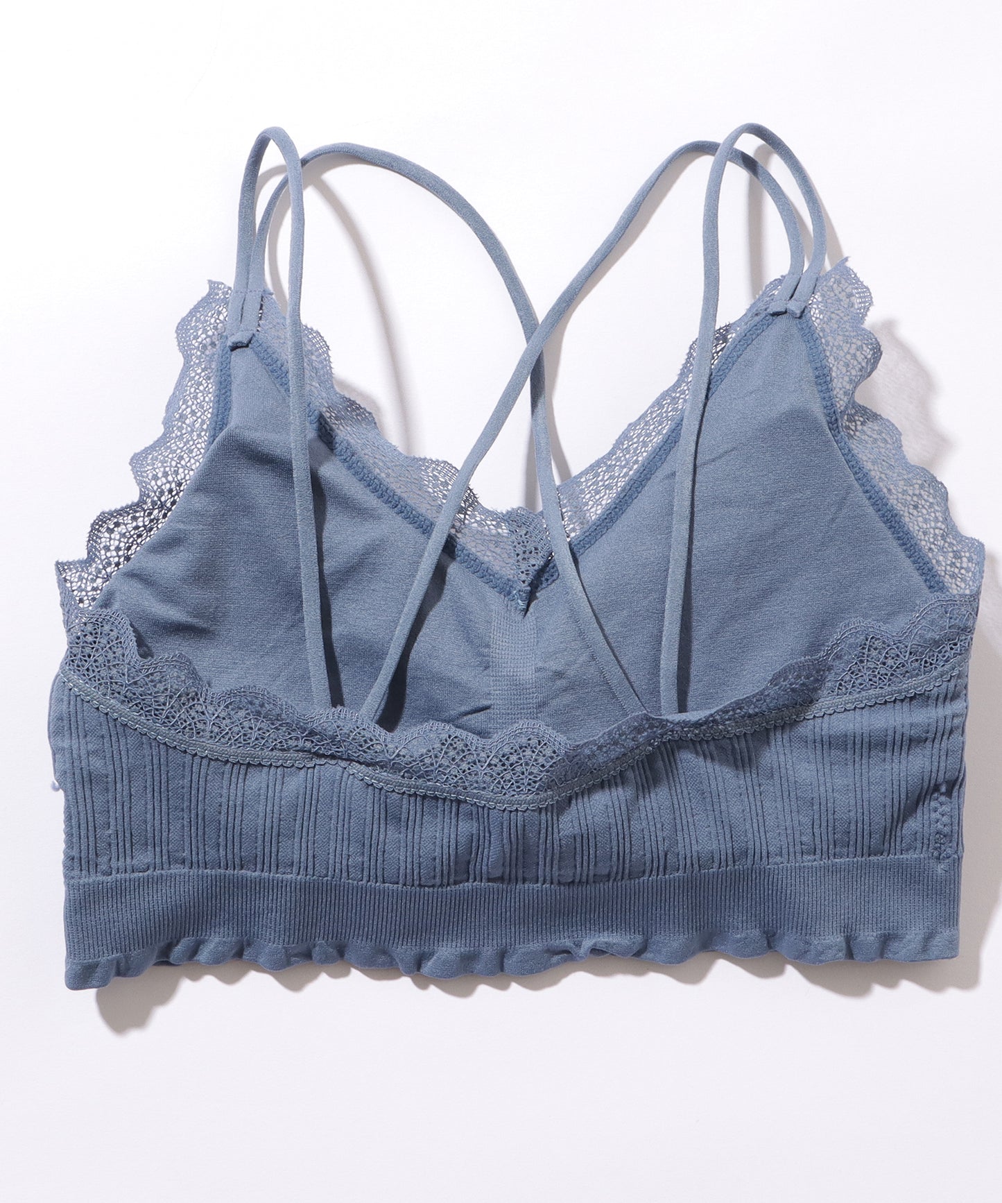 レース付き バック クロス ノンワイヤー ブラ