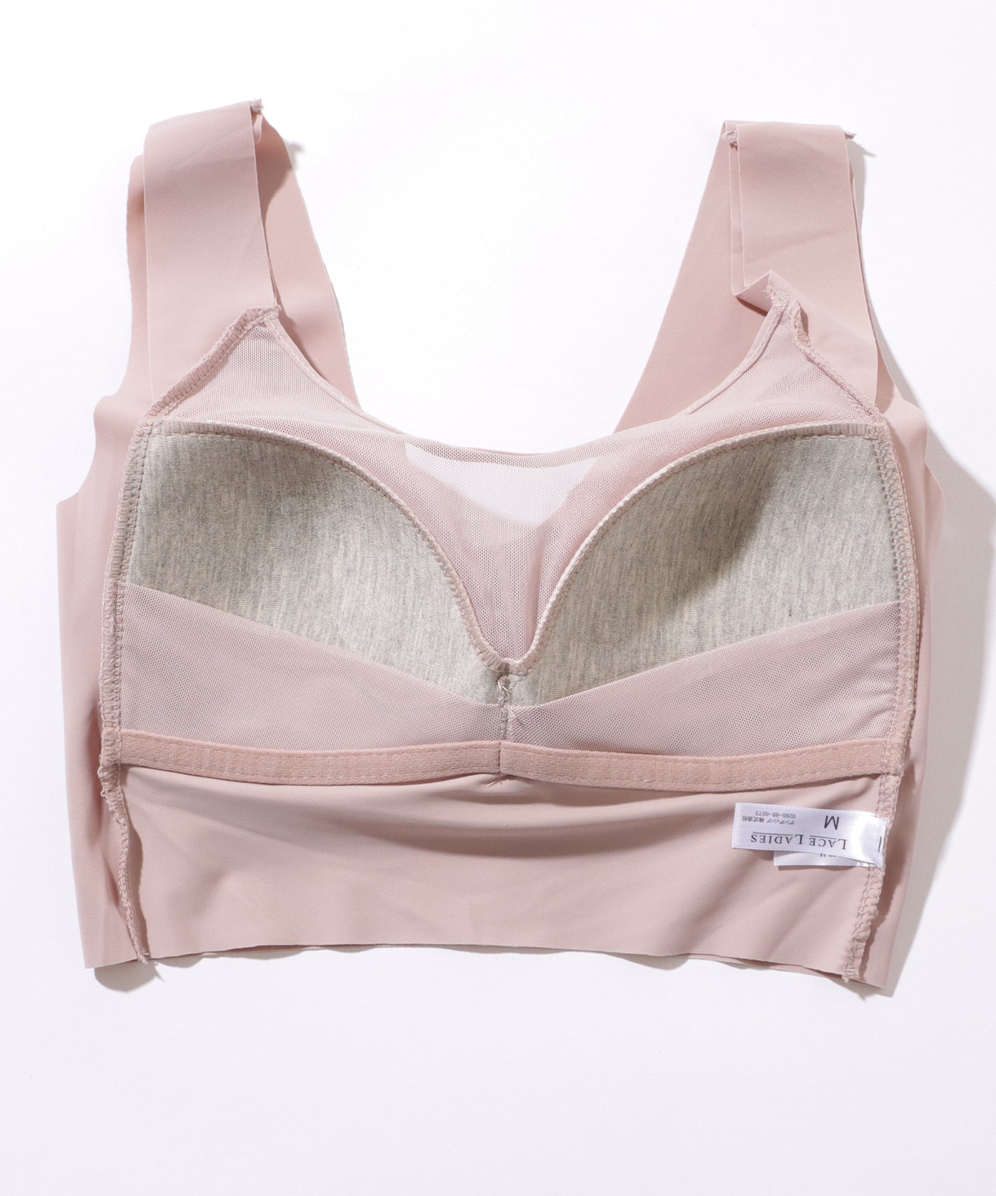 リボン付き ボタニカル柄 レース ドッキング ノンワイヤー ブラ ナイトブラ