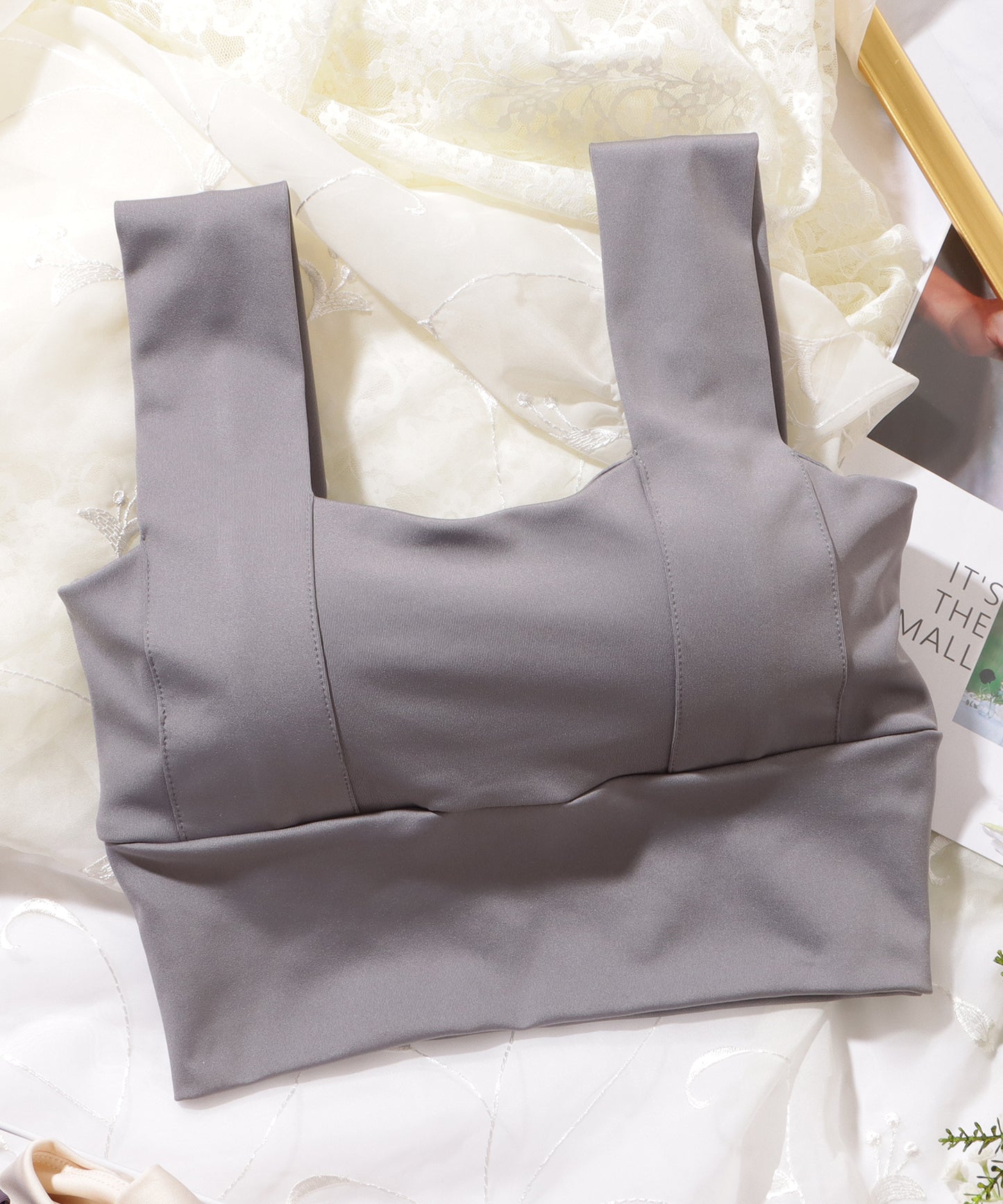 ベーシック カラー スポーツ ハーフトップ ブラ