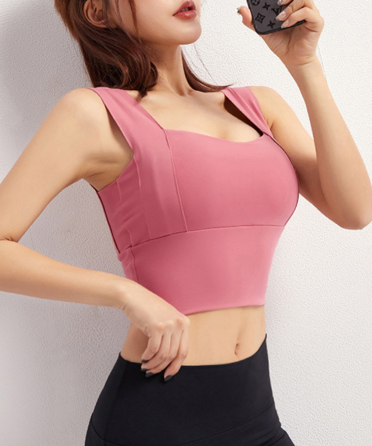 ベーシック カラー スポーツ ハーフトップ ブラ