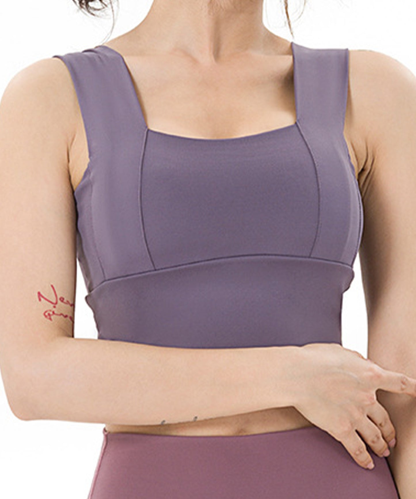 ベーシック カラー スポーツ ハーフトップ ブラ