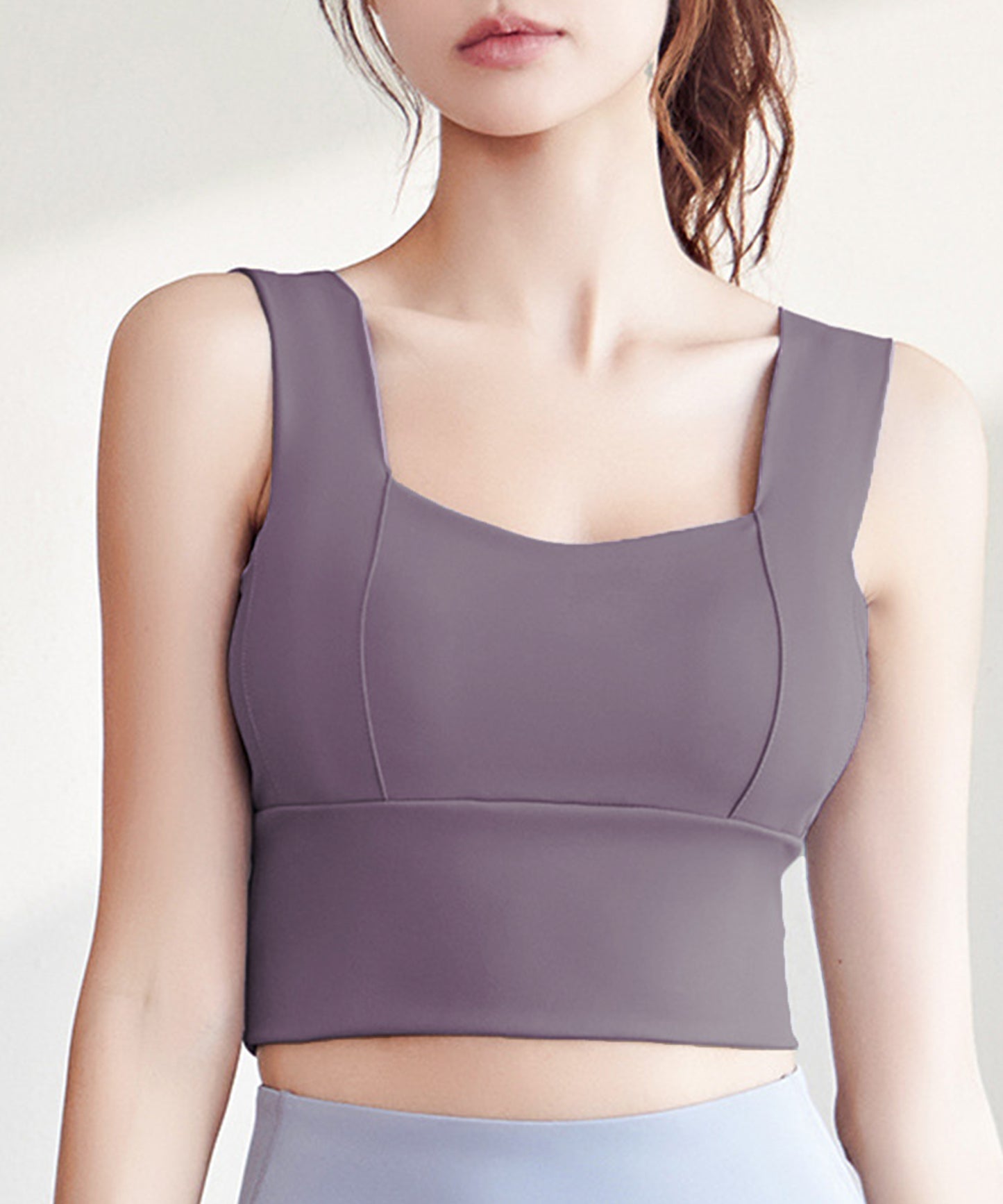 ベーシック カラー スポーツ ハーフトップ ブラ