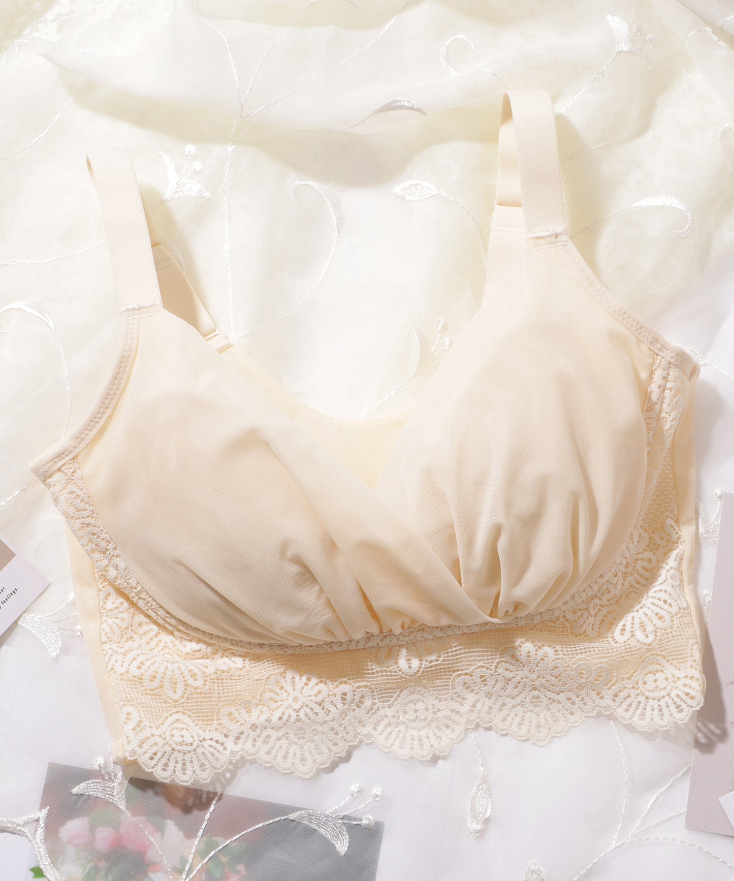 カシュクールデザイン ノンワイヤー ブラ ナイトブラ