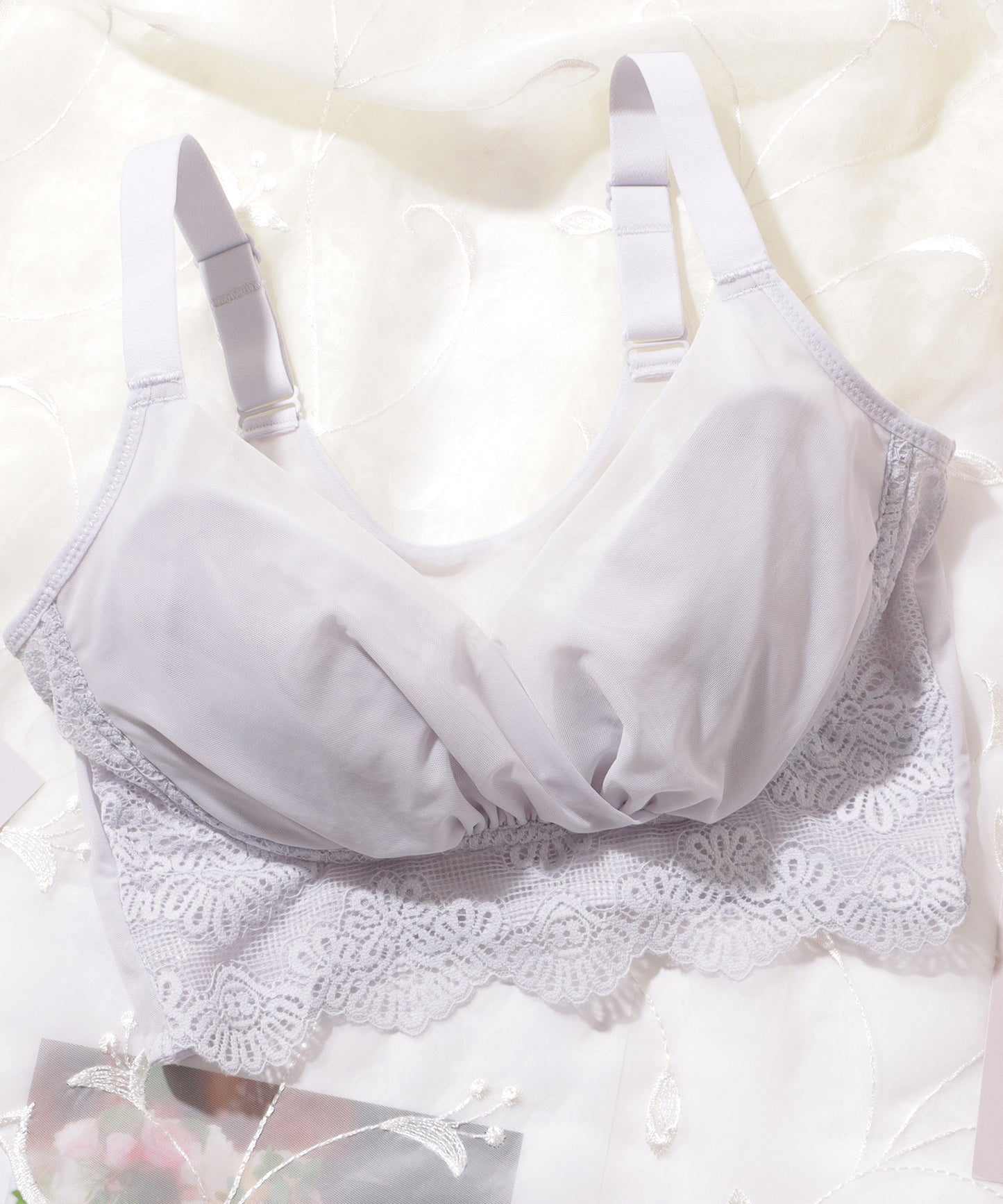 カシュクールデザイン ノンワイヤー ブラ ナイトブラ