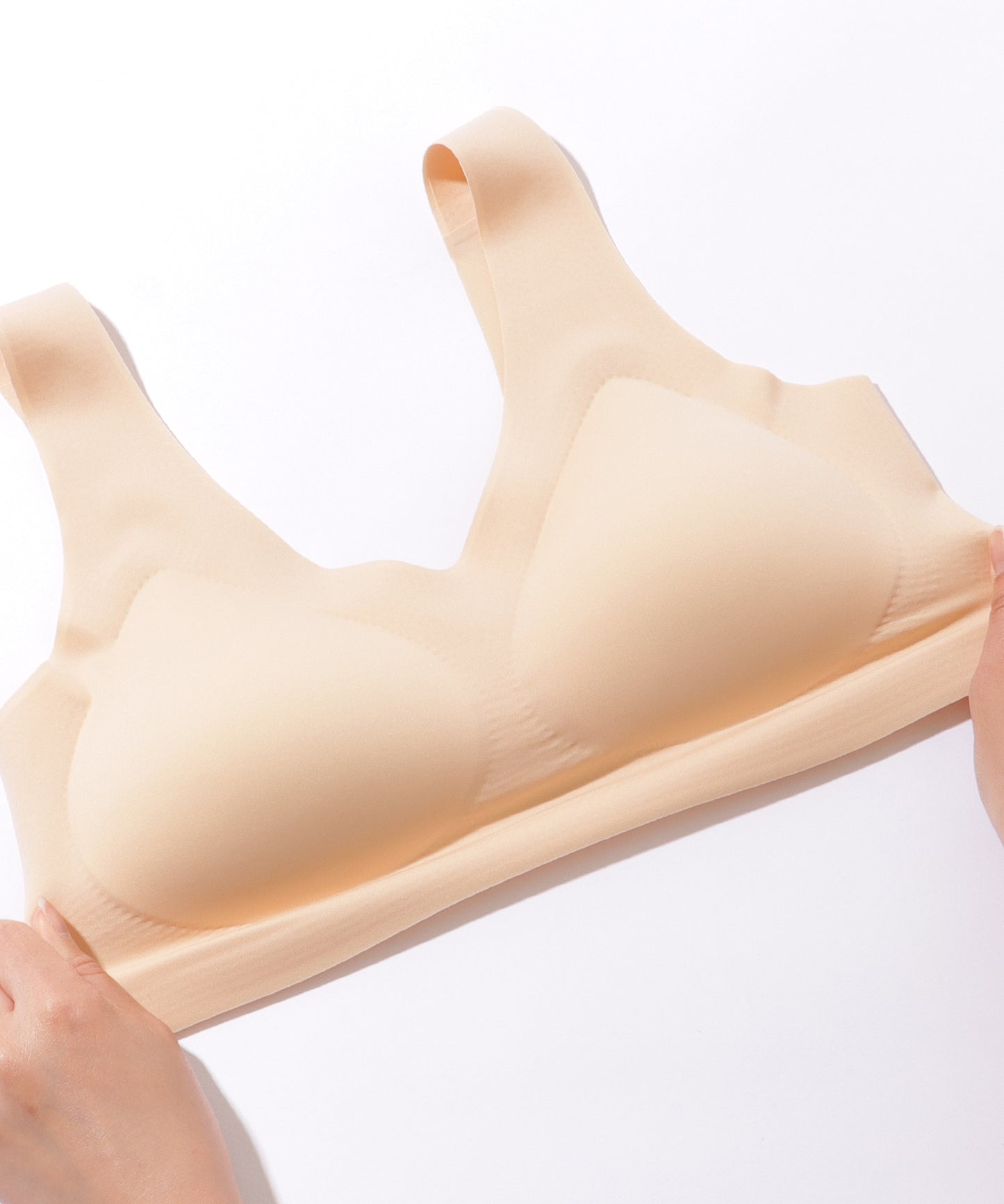 ソリッド カラー シームレス ノンワイヤーブラ ナイトブラ