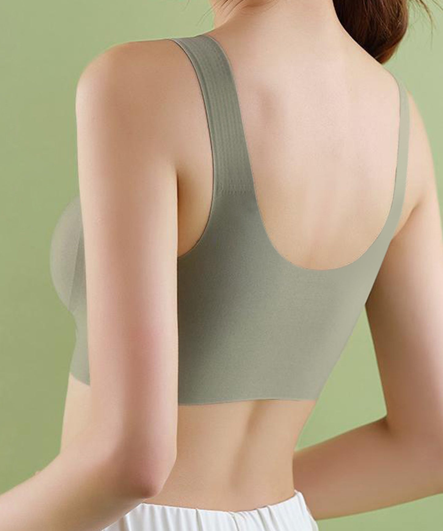 ソリッド カラー シームレス ノンワイヤーブラ ナイトブラ