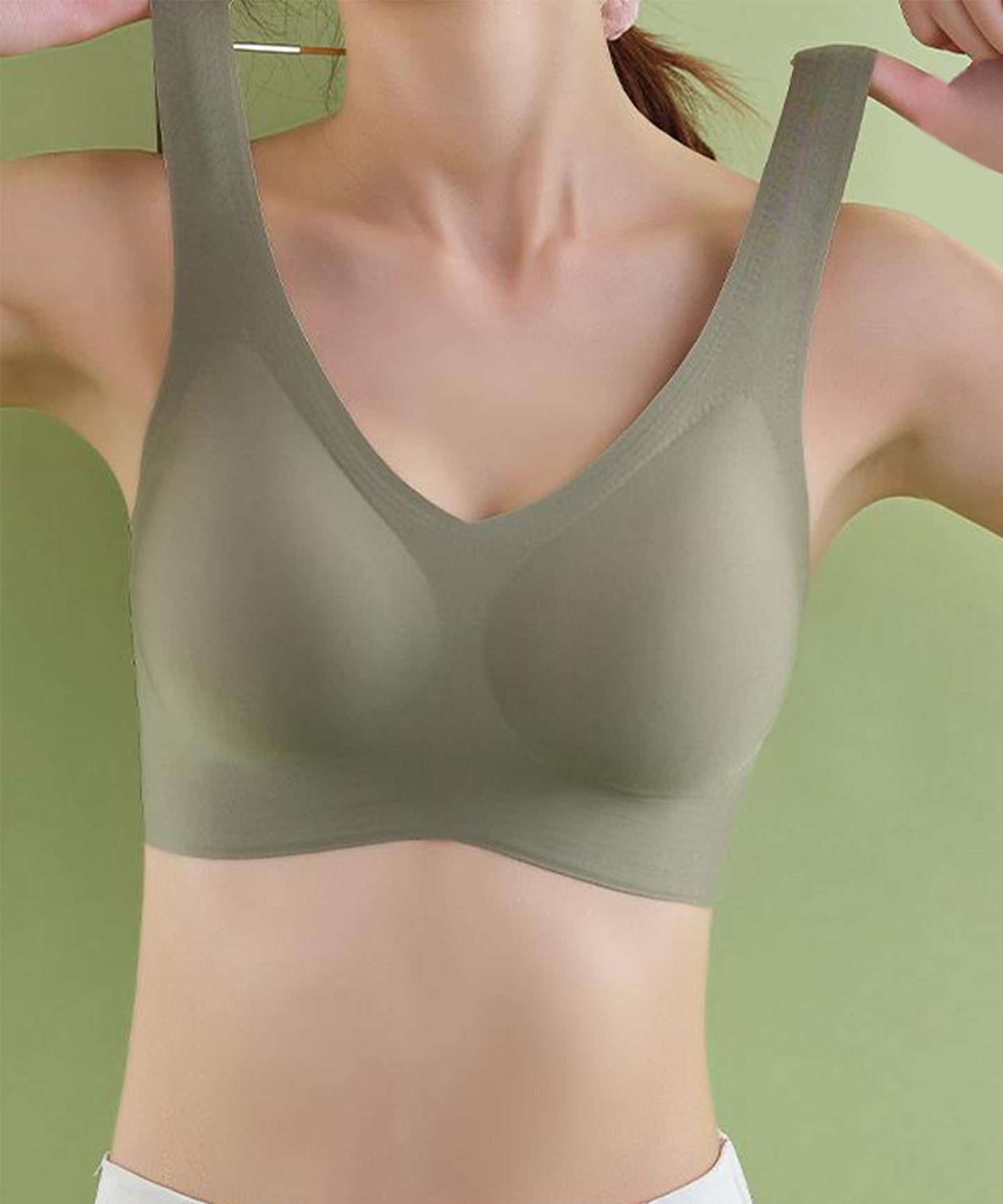 ソリッド カラー シームレス ノンワイヤーブラ ナイトブラ