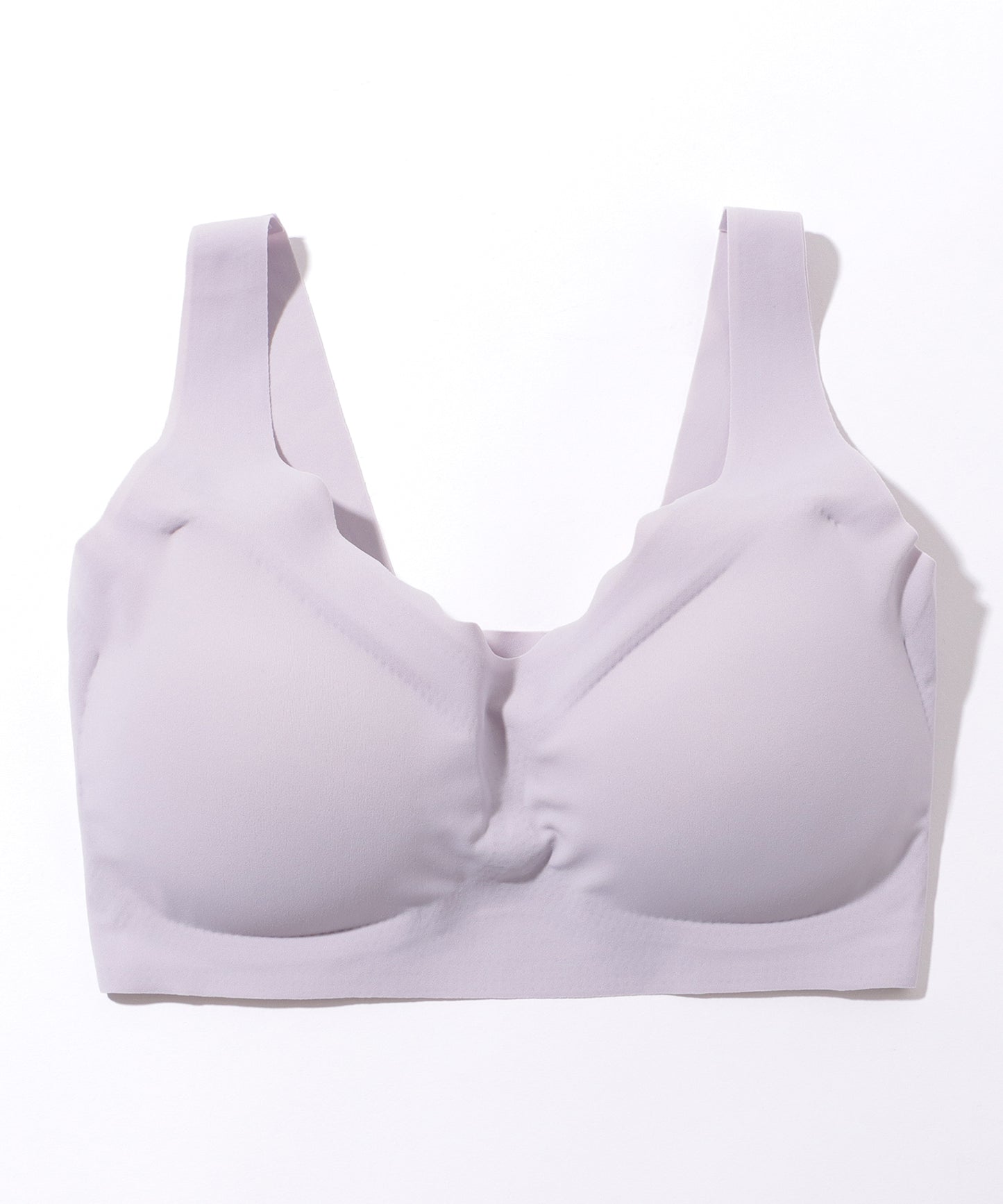 ソリッド カラー シームレス ノンワイヤー 3D ブラ&ショーツセット ナイトブラ