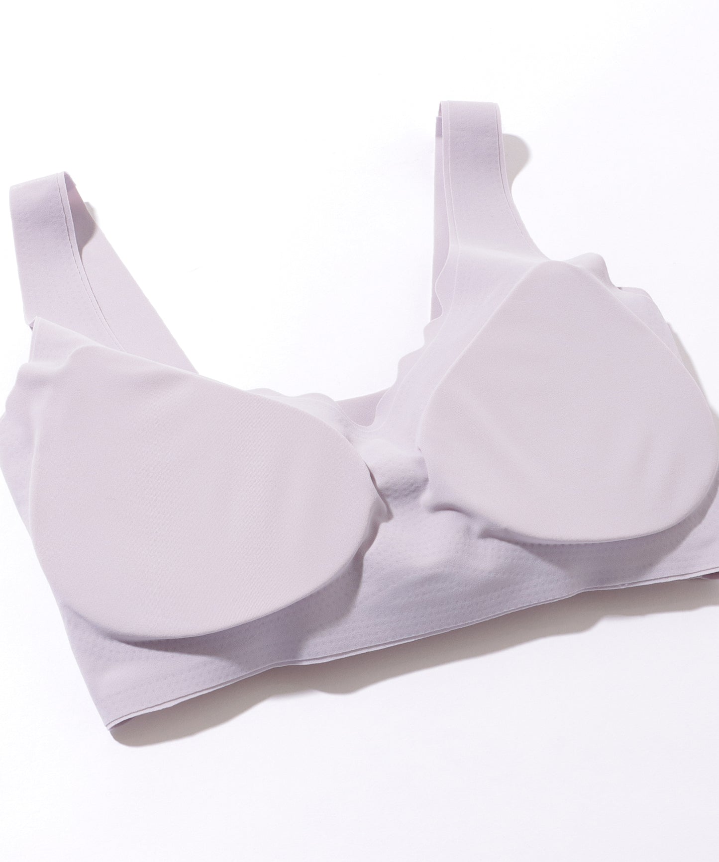 ソリッド カラー シームレス ノンワイヤー 3D ブラ&ショーツセット ナイトブラ