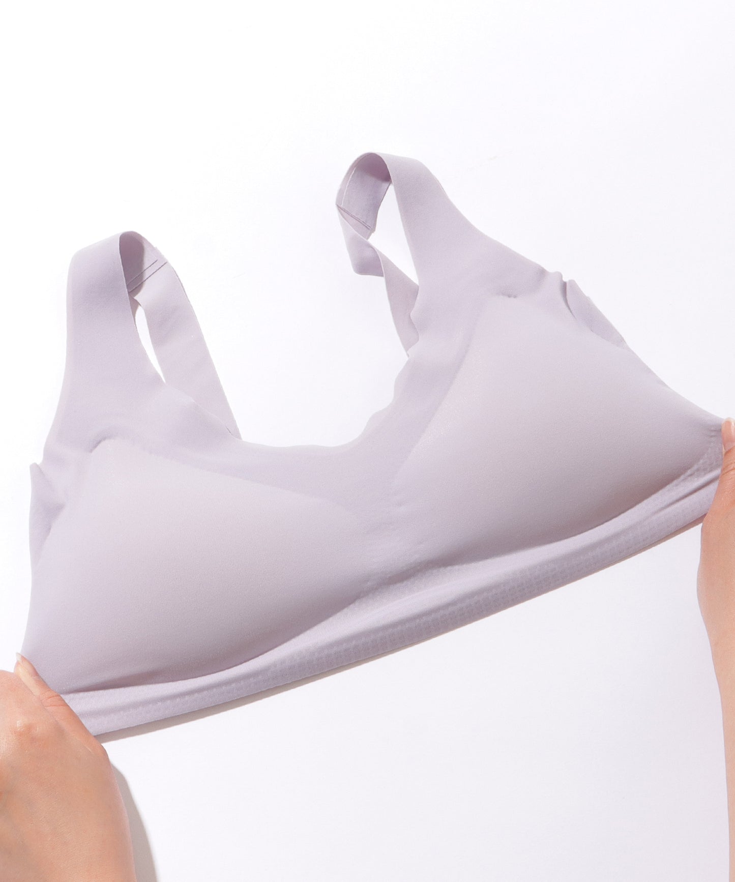 ソリッド カラー シームレス ノンワイヤー 3D ブラ&ショーツセット ナイトブラ