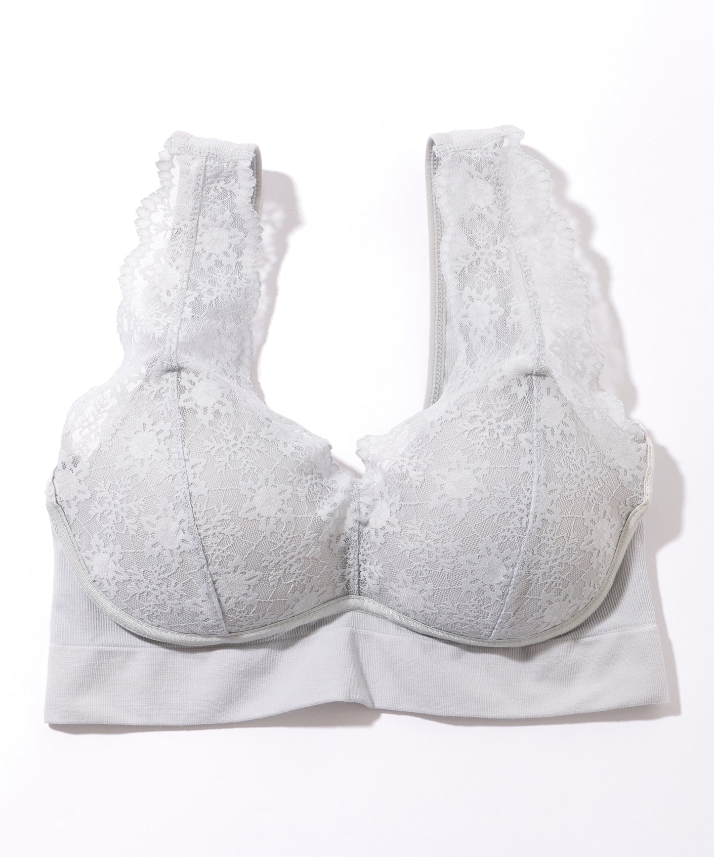 フラワー レース ノンワイヤー Vネック ブラジャー ナイトブラ