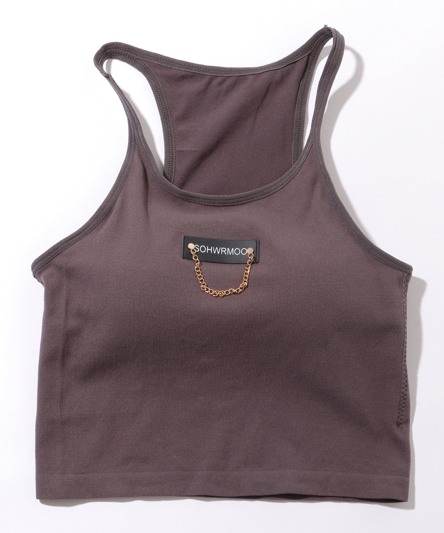 チェーン タグ カップ付き クロップド タンクトップ