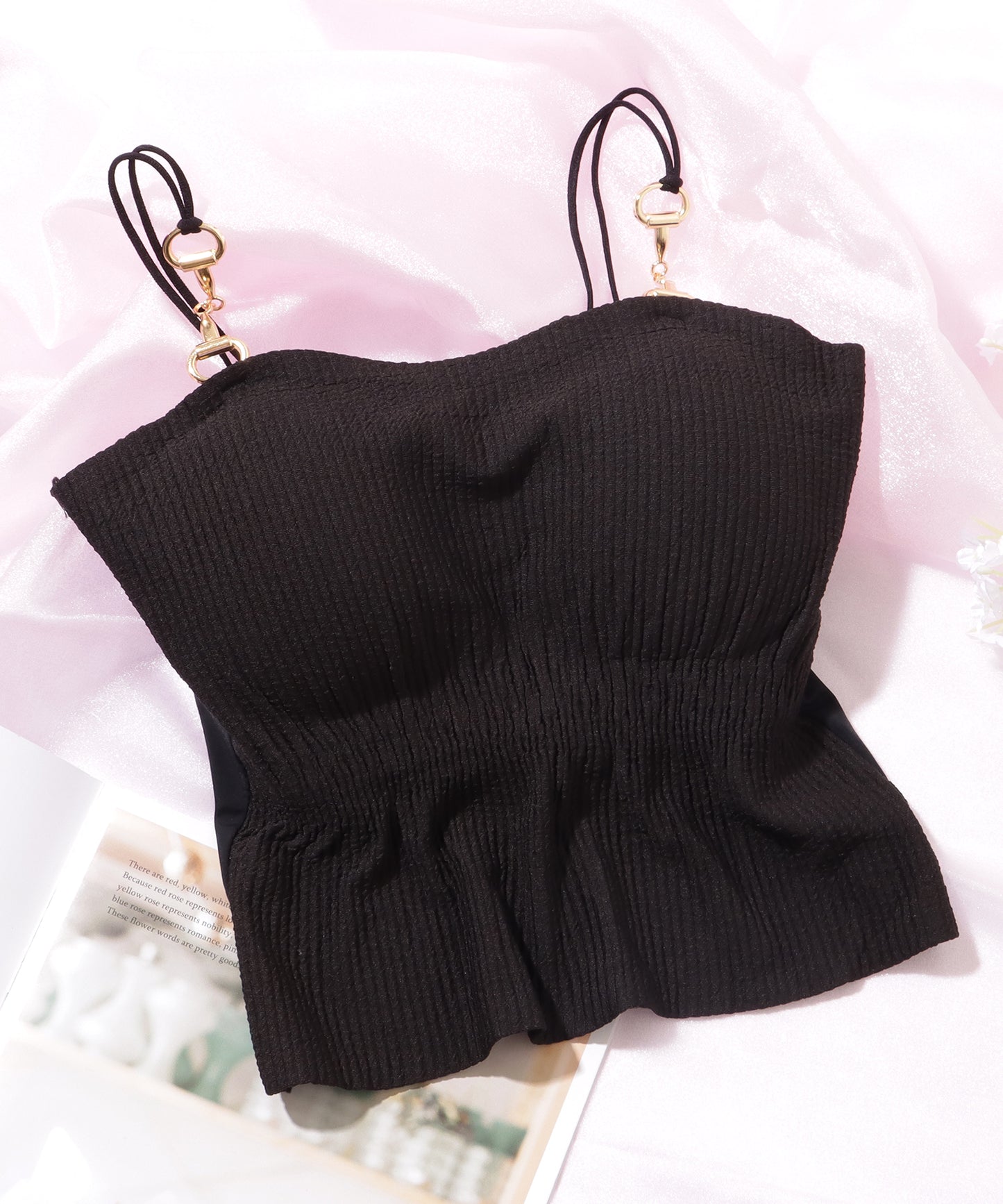 ビット付き コンパクト リブ カップイン キャミソール