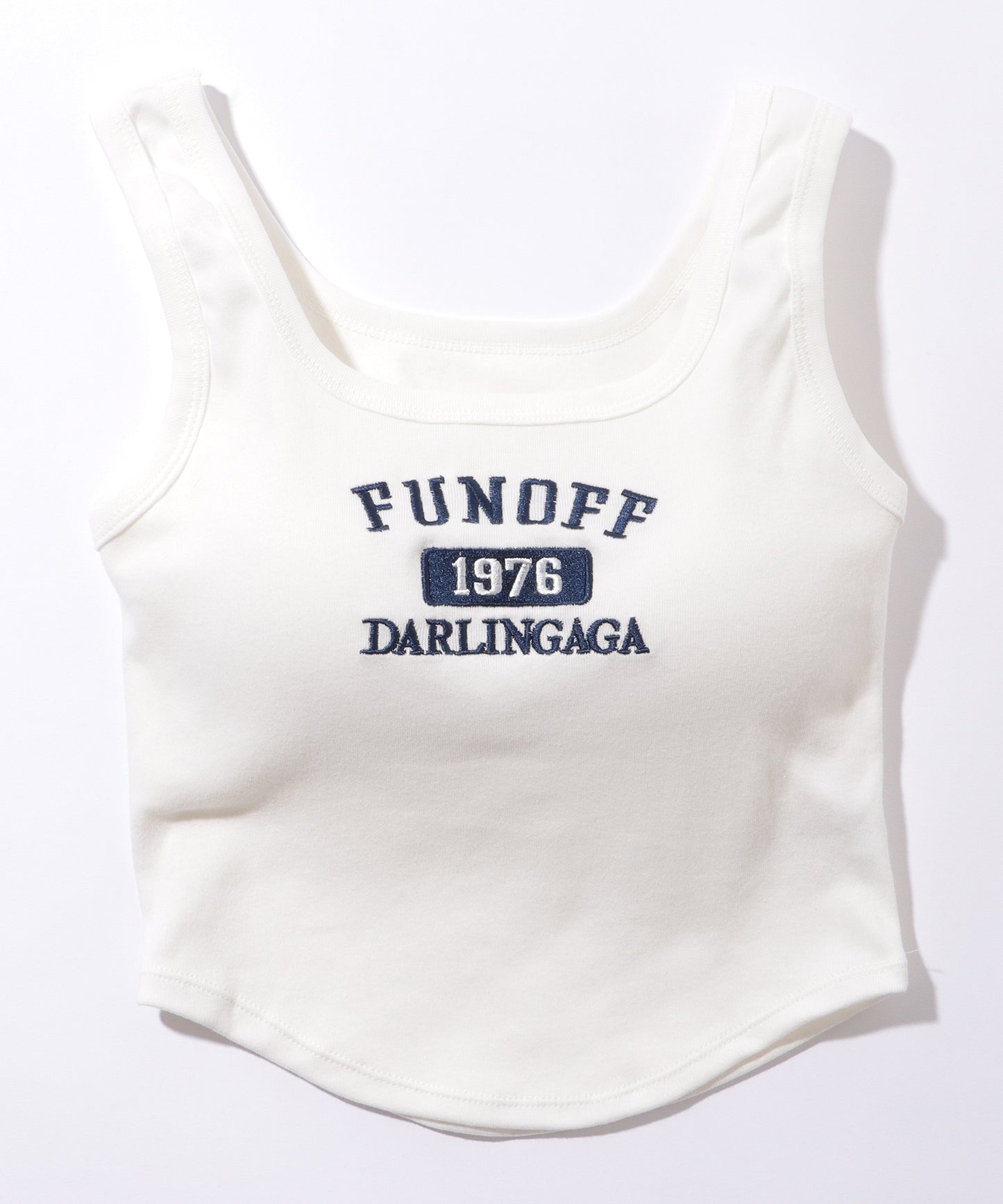 アルファベット ロゴ カップ付き クロップド タンクトップ