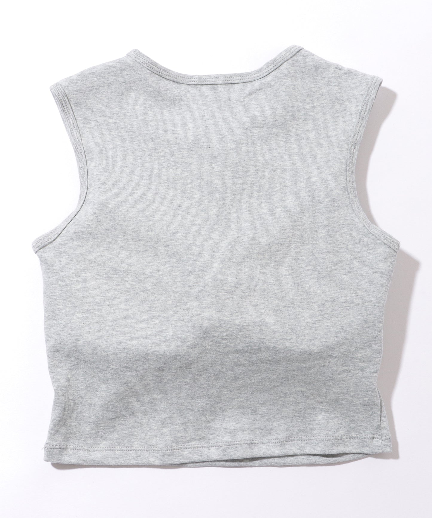 レースアップ クロップド ノースリーブ カップ付き タンクトップ