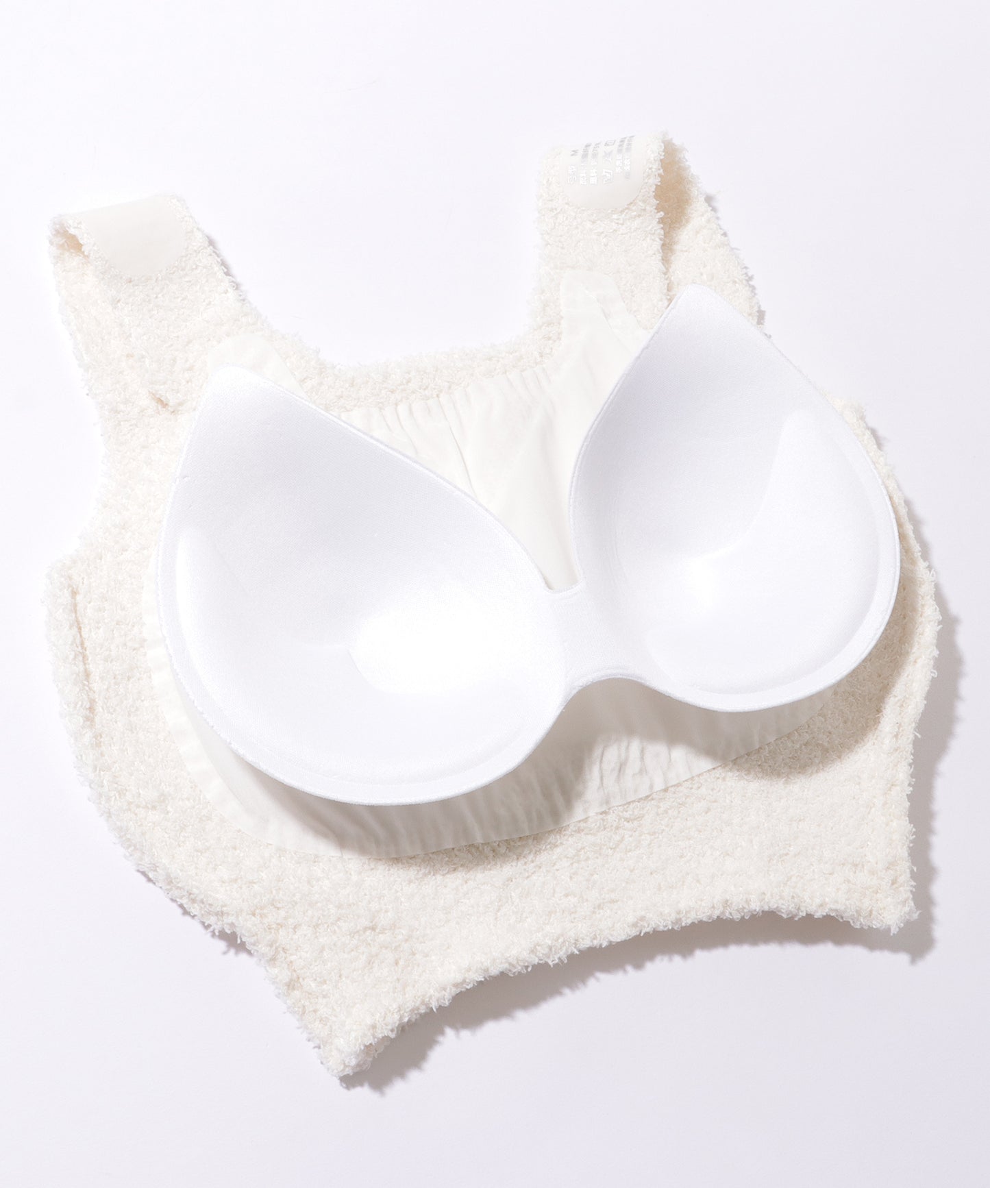 もこもこ ボア カップ付き クロップド タンクトップ