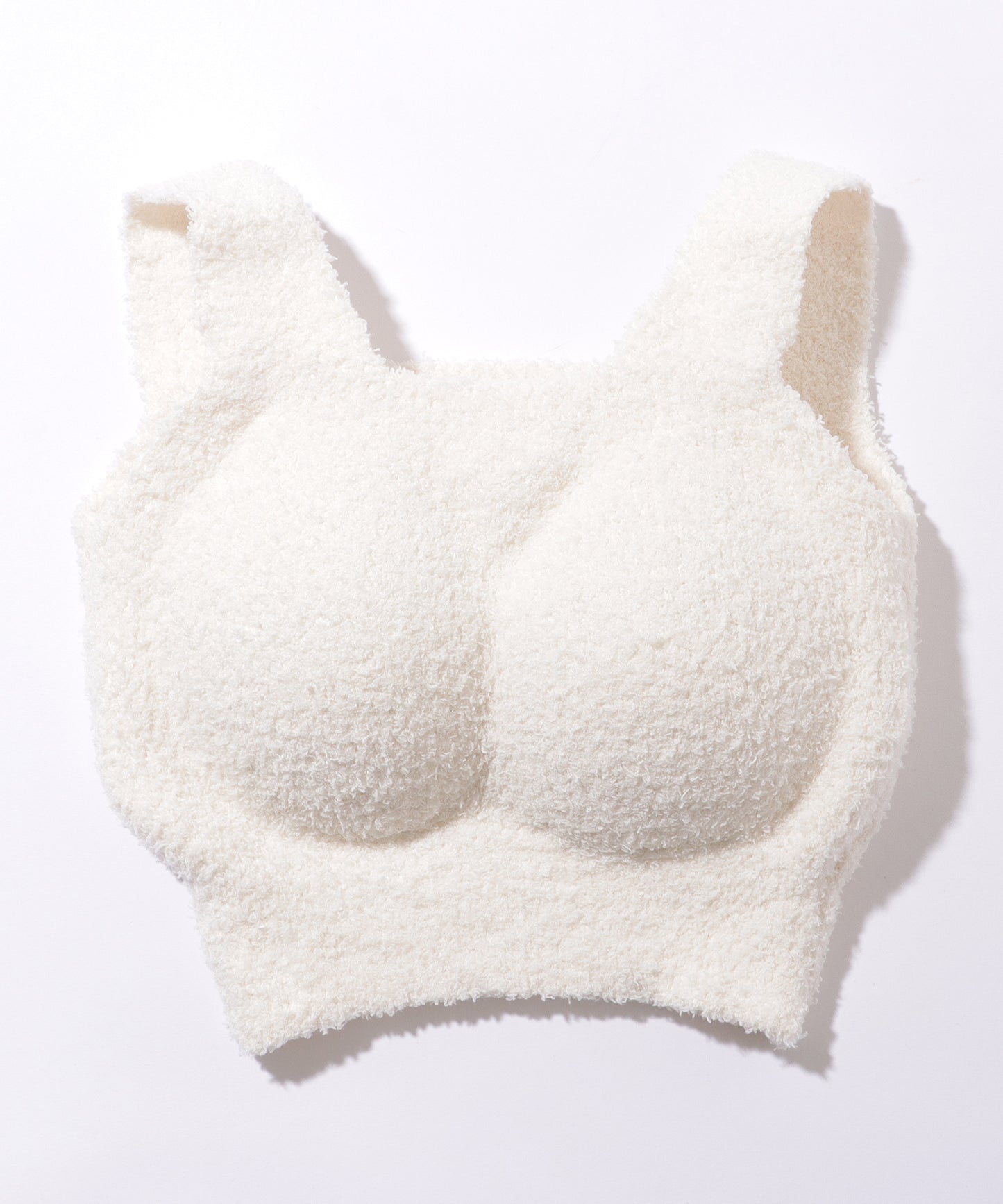 もこもこ ボア カップ付き クロップド タンクトップ