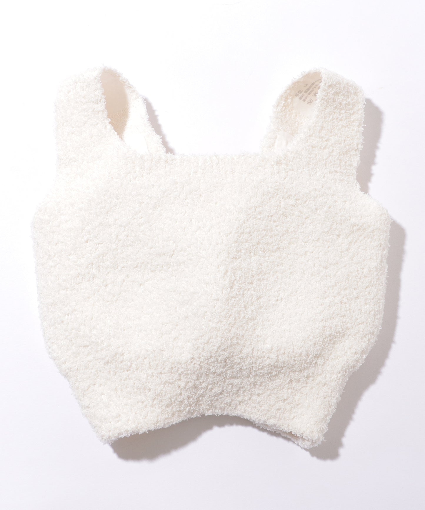 もこもこ ボア カップ付き クロップド タンクトップ